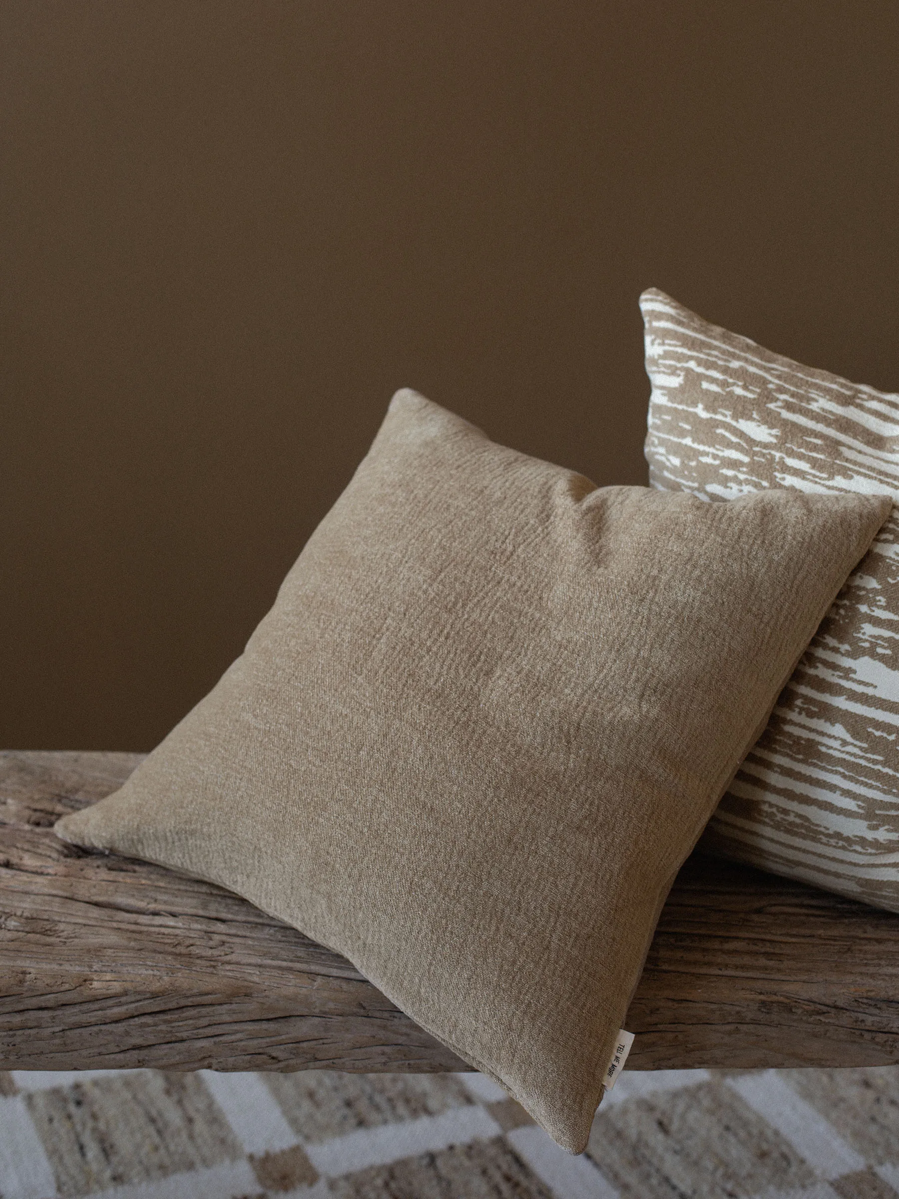 Funda de cojín Matteo 50x50 cm, Beige Tell Me More