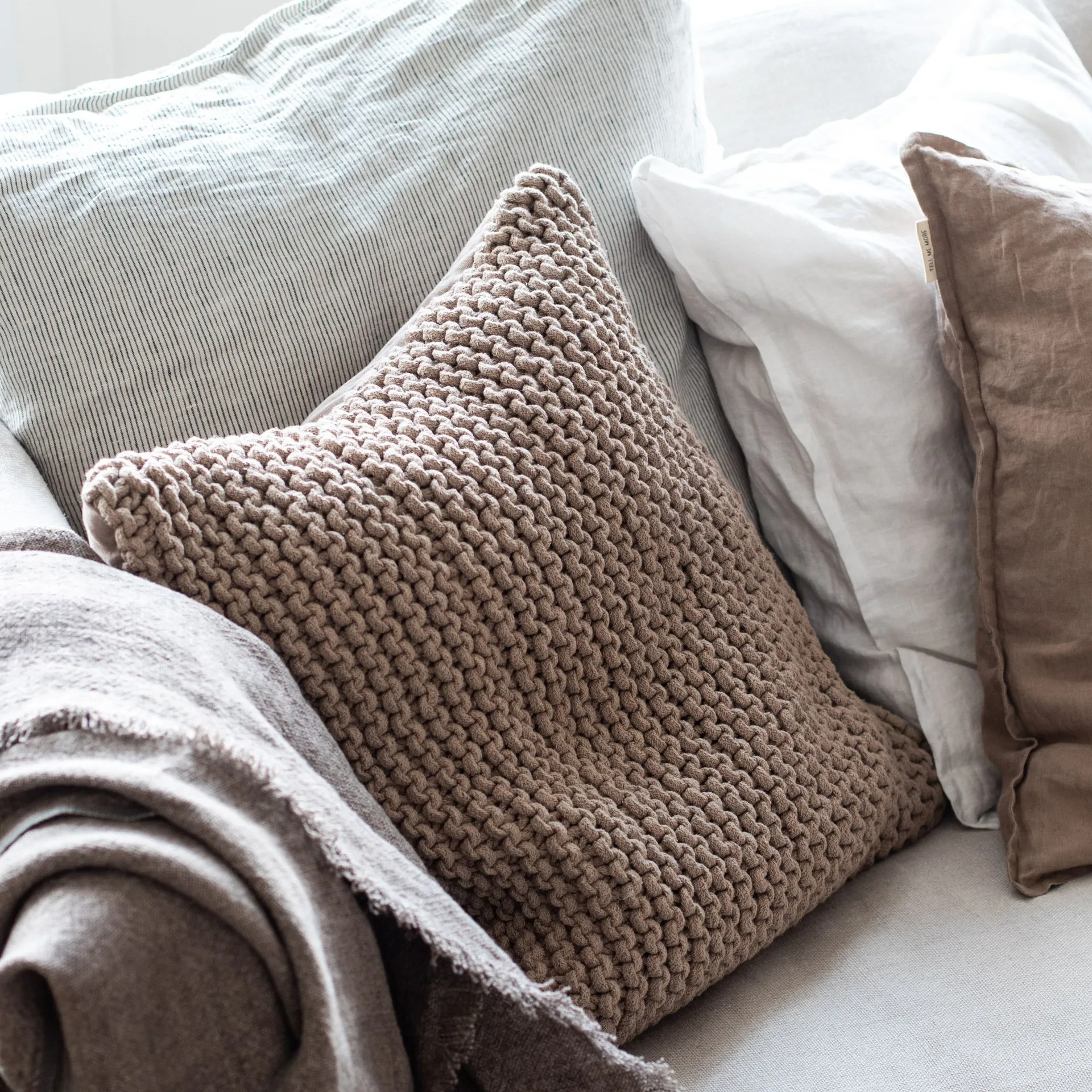 Funda de cojín Rope 50x50 cm, Chestnut Tell Me More