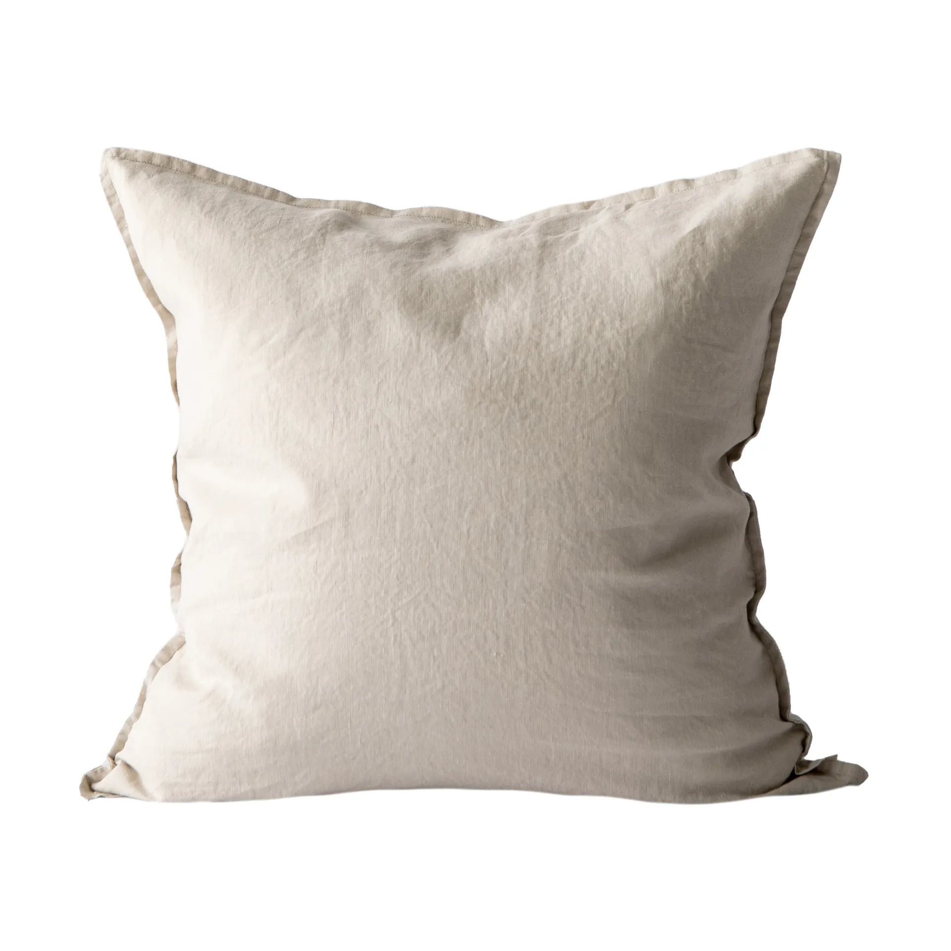 Funda de cojín Washed Linen 50x50 cm, Gris cálido Tell Me More