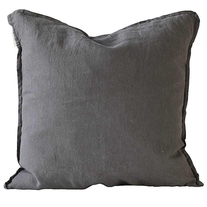 Funda de cojín Washed Linen 50x50 cm - gris oscuro - Tell Me More