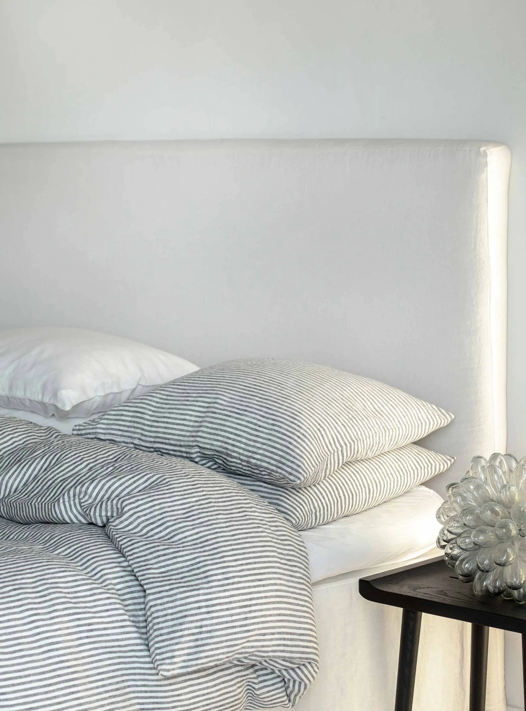 Funda nórdica de lino 140x200 cm, Grey/white Tell Me More