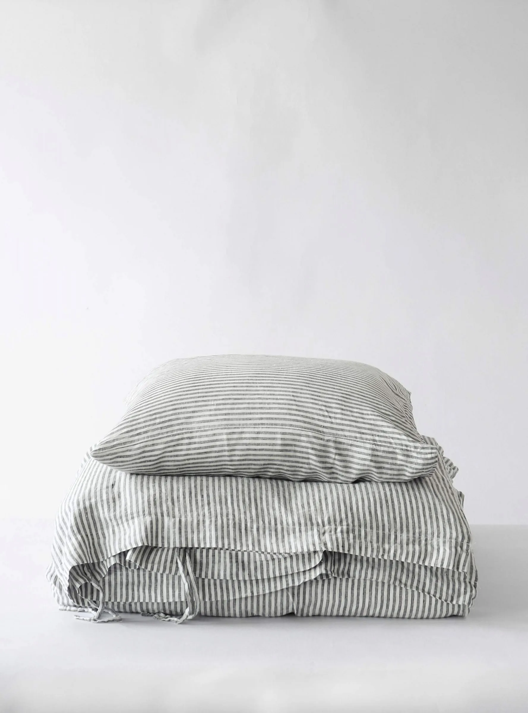 Funda nórdica de lino 150x200 cm, Grey/white Tell Me More