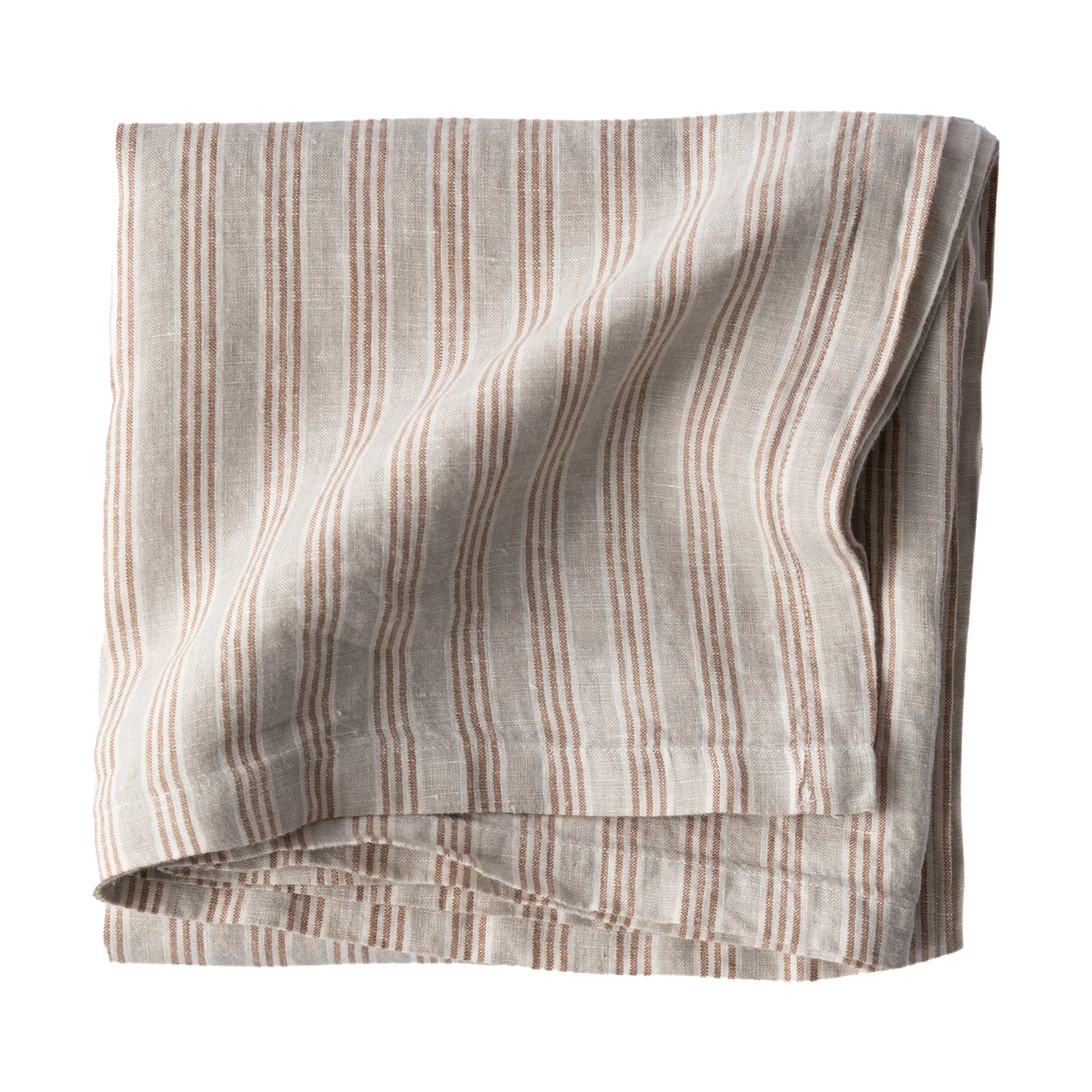 Mantel de lino 175x175 cm, Hazelnut Stripe Tell Me More