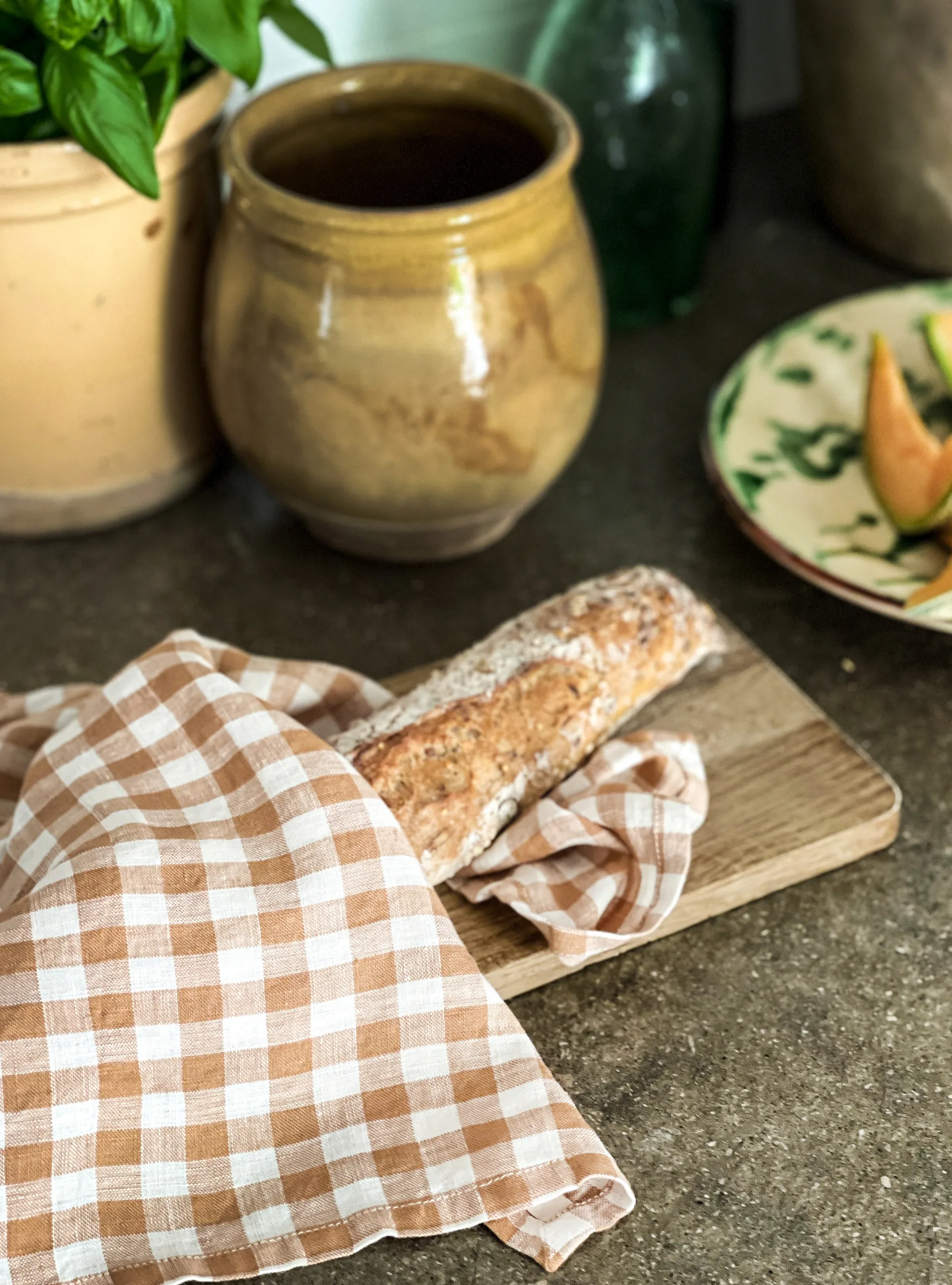 Paño de cocina a cuadros Gingham 70x50 cm, Biscuit Tell Me More