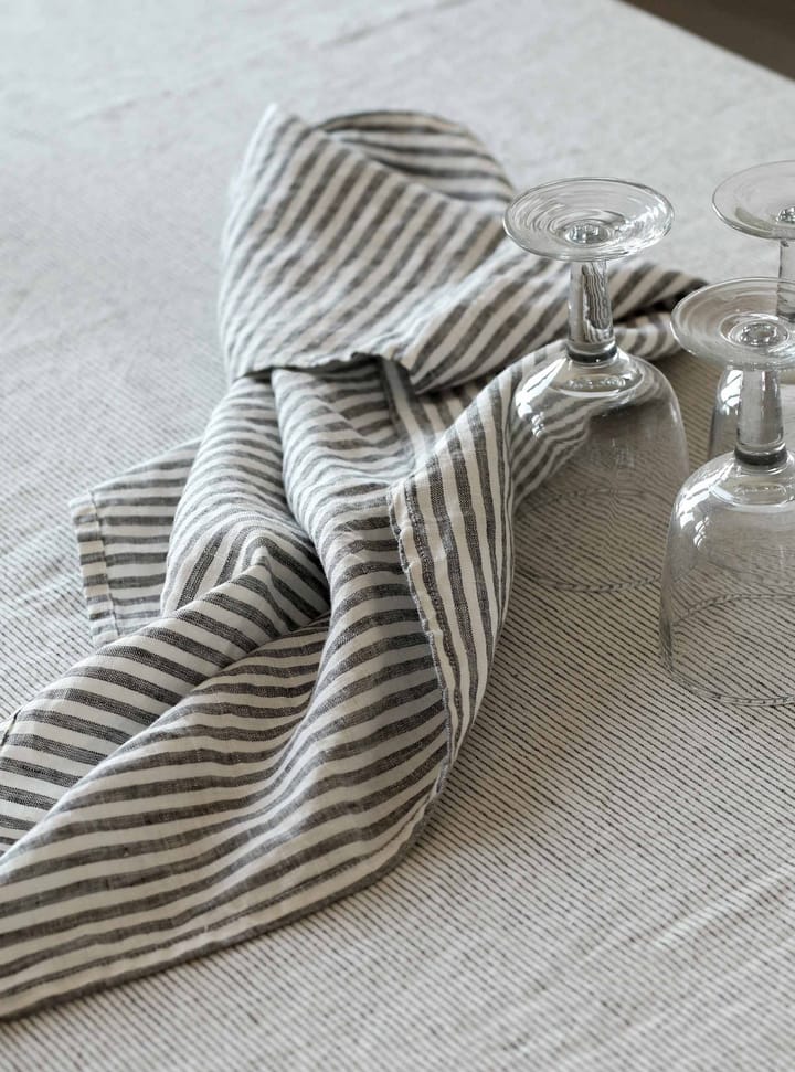 Paño de cocina Tell me more lino 50x70 cm, Grey-white Tell Me More