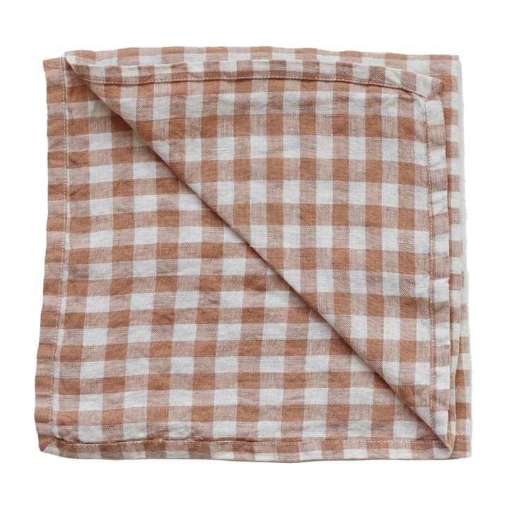 Servilleta de lino a cuadros Gingham 45x45 cm - Biscuit - Tell Me More