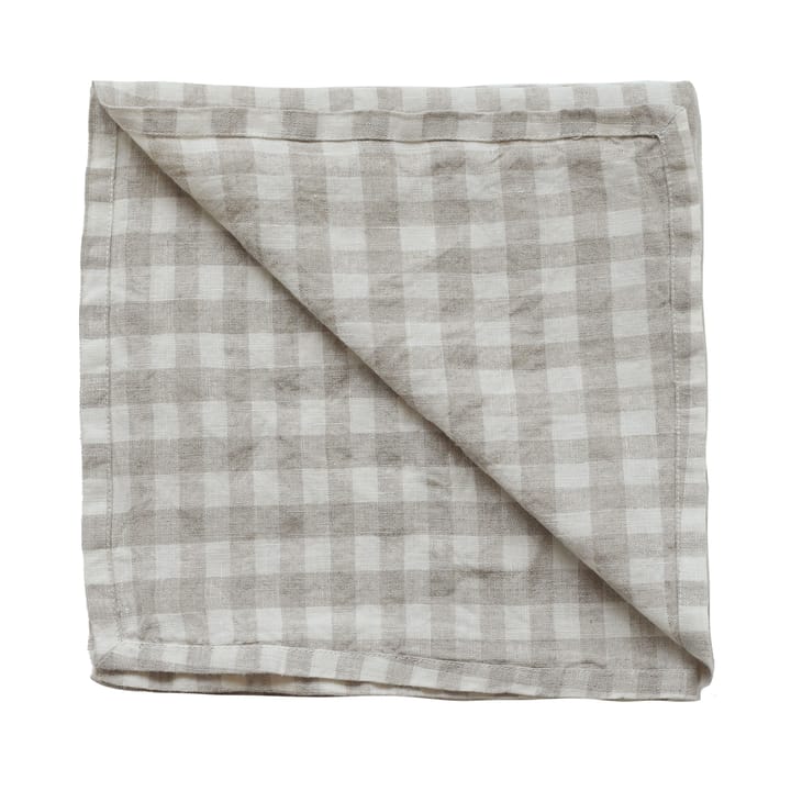 Servilleta de lino a cuadros Gingham 45x45 cm - Natural - Tell Me More