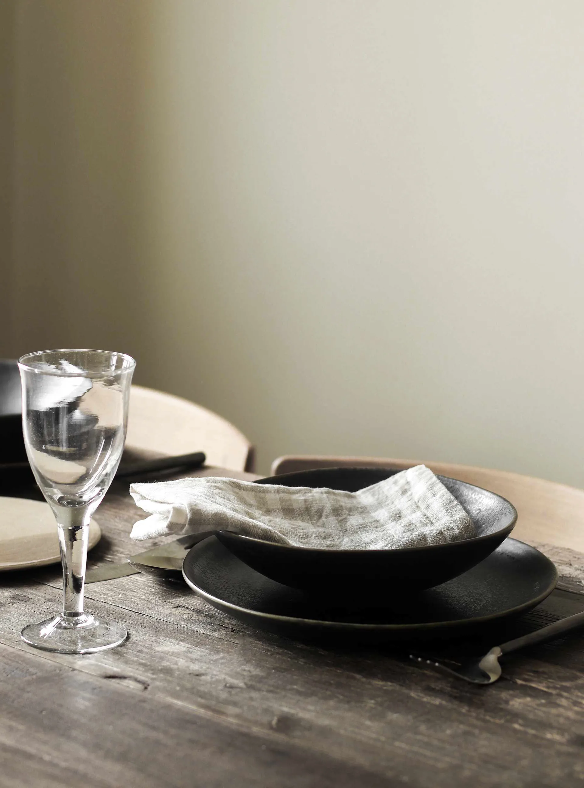 Servilleta de lino a cuadros Gingham 45x45 cm, Natural Tell Me More