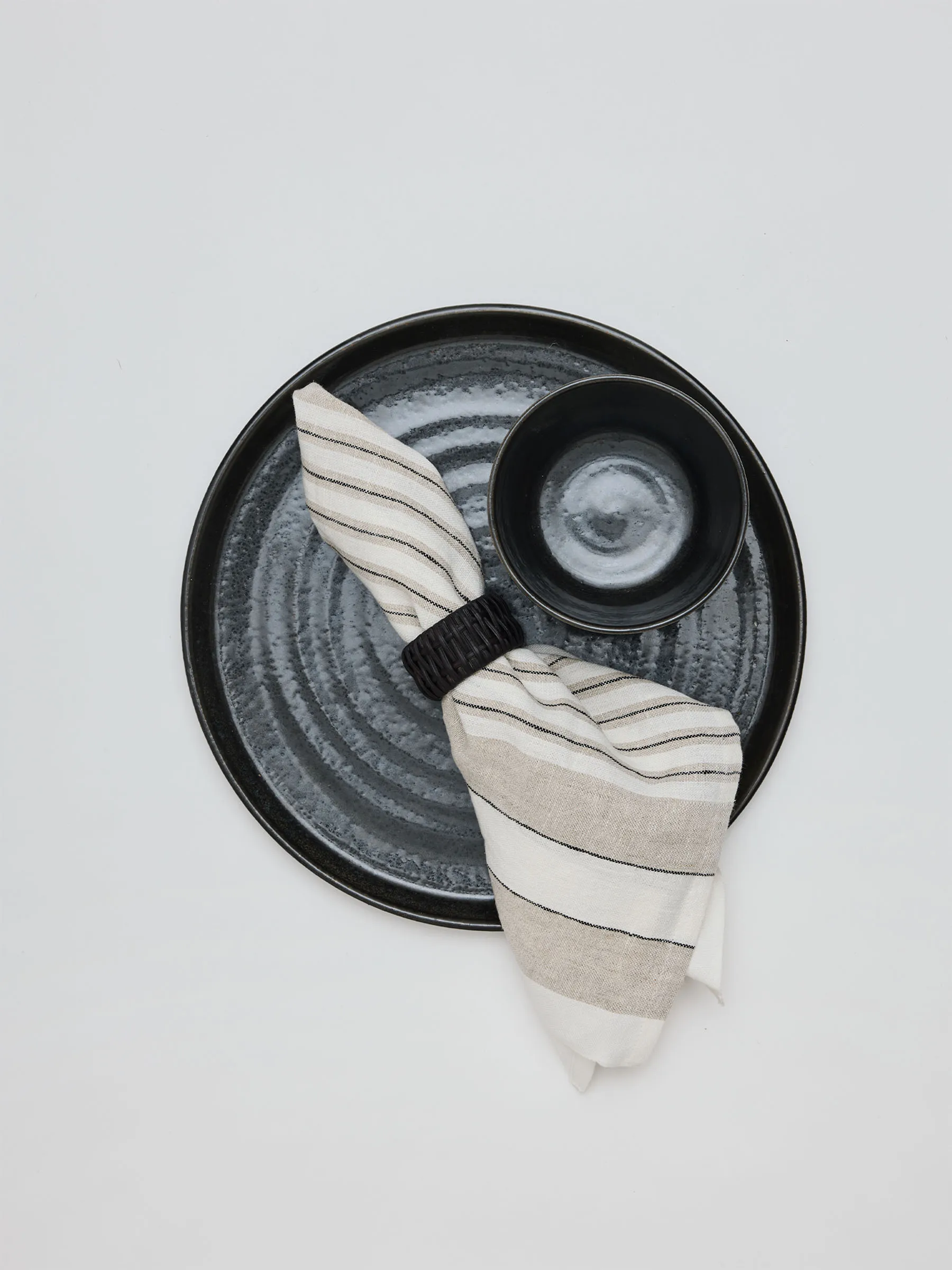 Servilleta de lino Noah 50x50 cm, Beige stripe Tell Me More