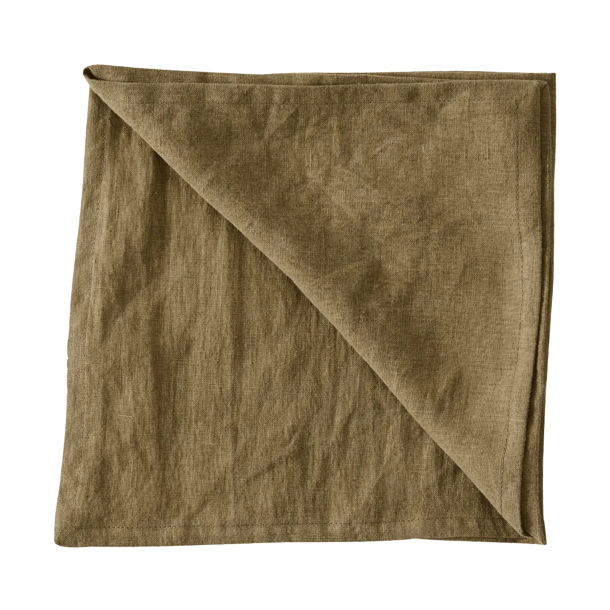 Servilleta de tela Washed Linen 45x45 cm, Dark olive green Tell Me More
