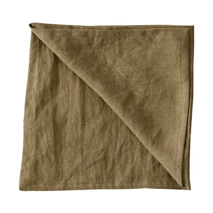 Servilleta de tela Washed Linen 45x45 cm - Dark olive green - Tell Me More