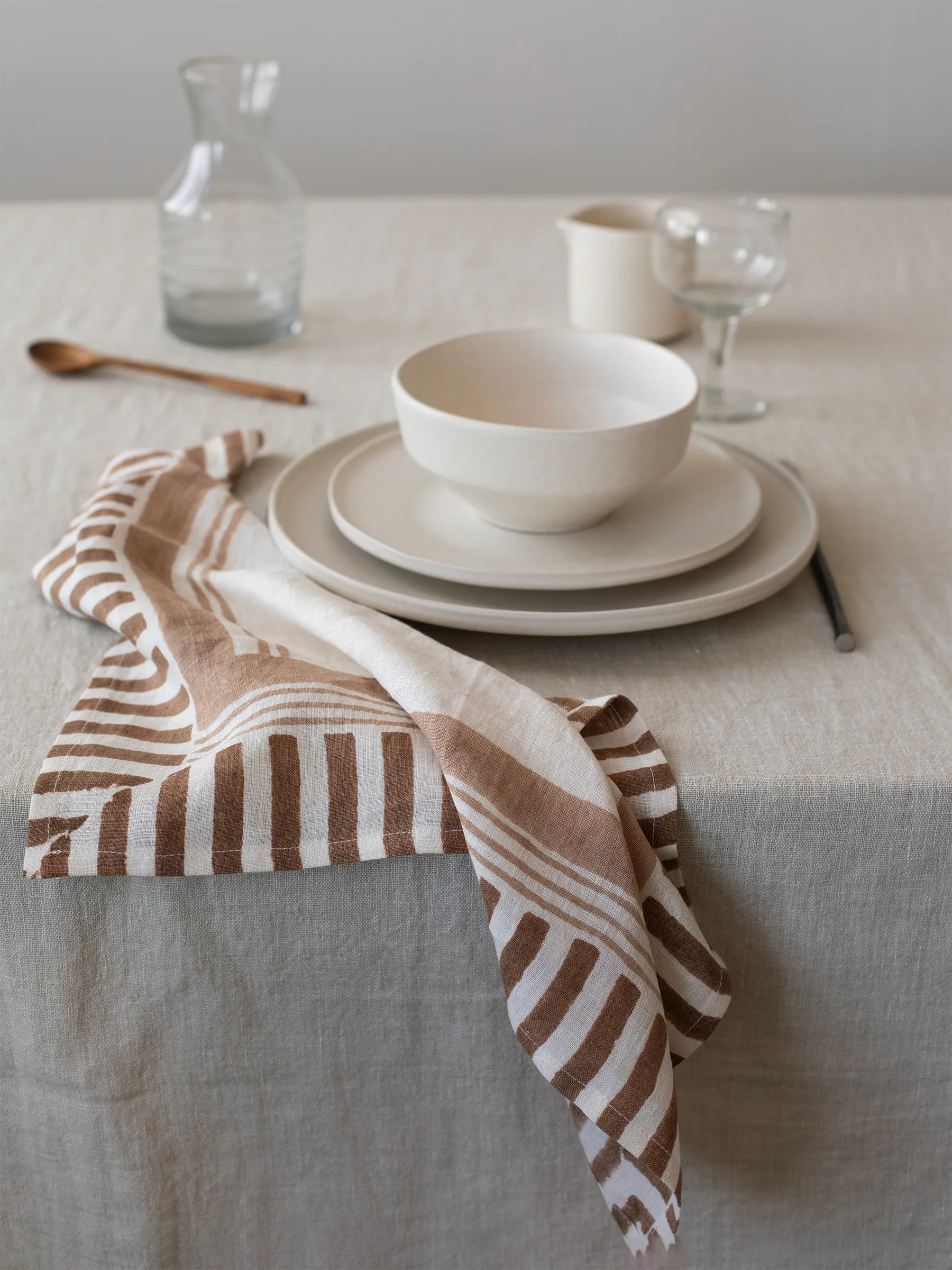 Servilleta Ella 50x50 cm, Hazelnut Tell Me More