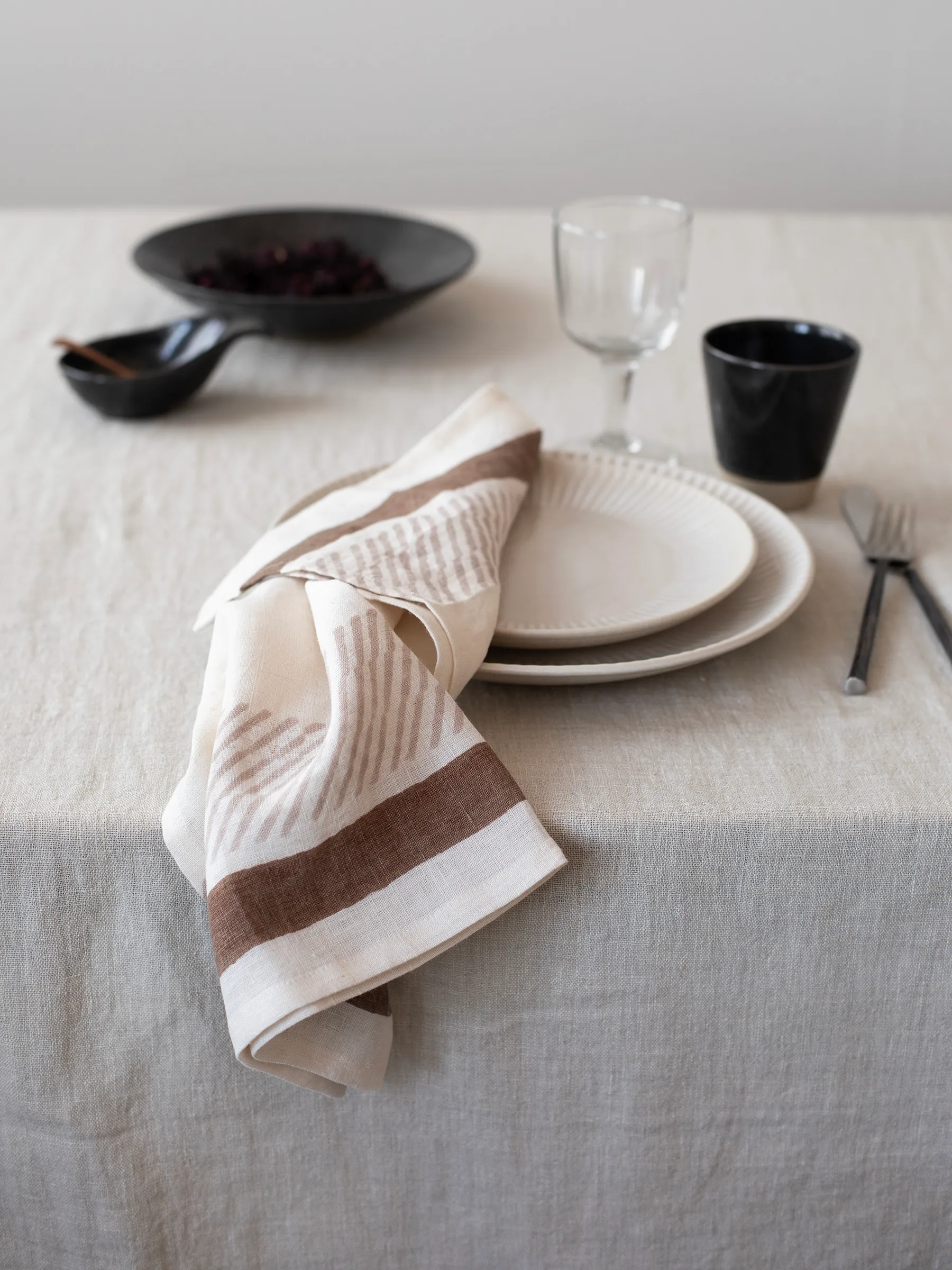 Servilleta Ella 50x50 cm, Marrón Tell Me More