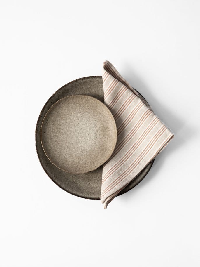 Servilleta Washed Linen, Rayas de avellana Tell Me More
