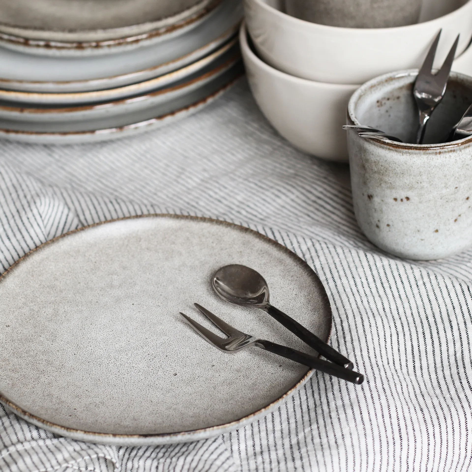 Tenedor de servir Steel, acero sin pulir Tell Me More