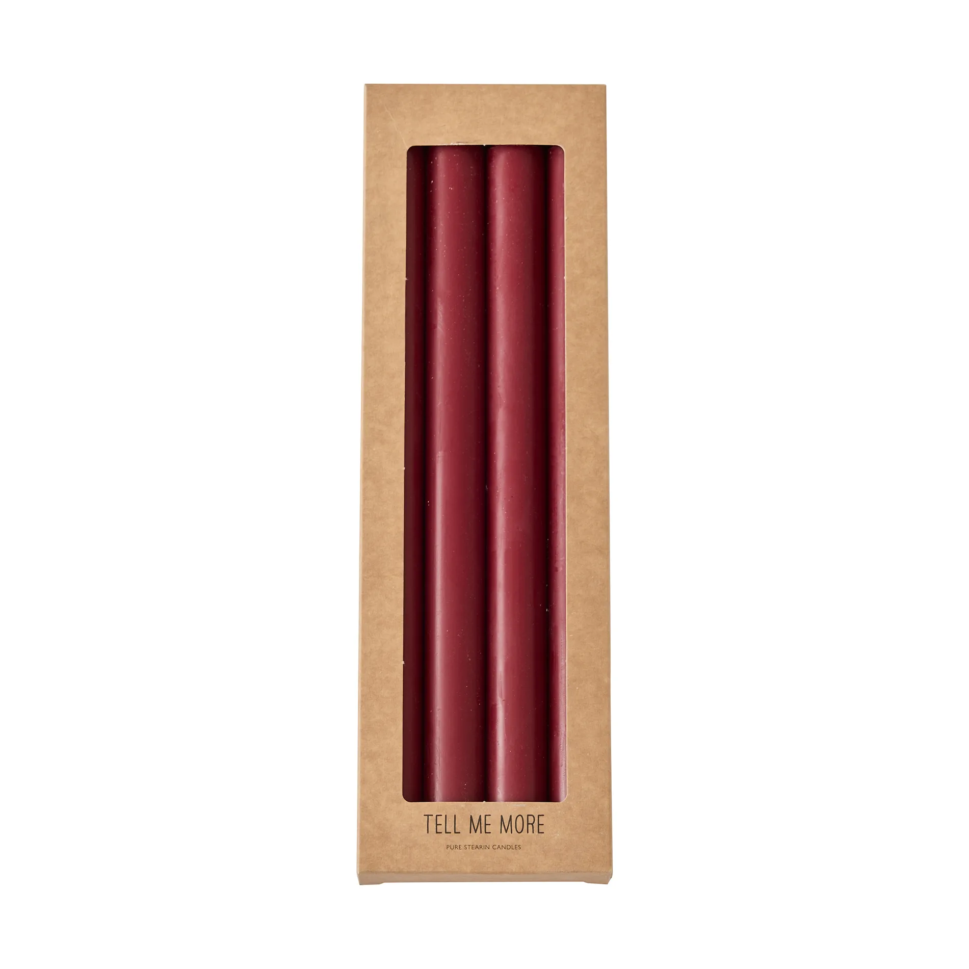 Vela de cera Tell Me More dinner 28 cm 4-pack, Rojo oscuro Tell Me More