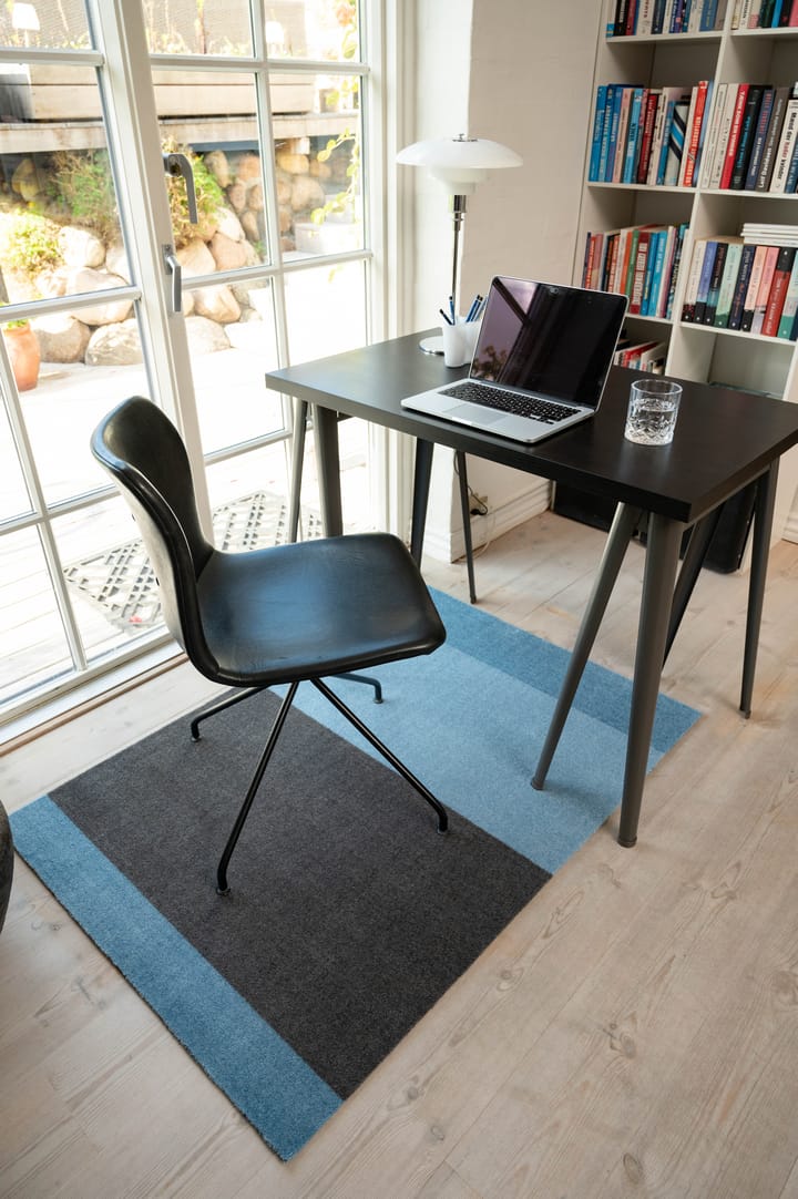 Alfombra Stripes by tica, horizontal, Blue-steel grey, 90x130 cm tica copenhagen