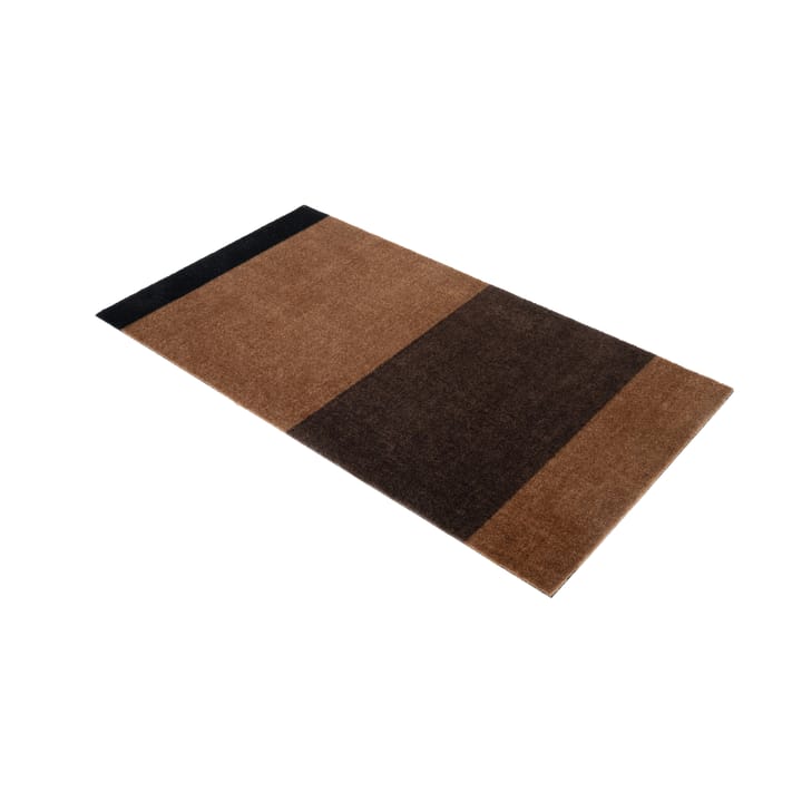 Alfombra Stripes by tica, horizontal - Cognac-dark brown-black, 67x120 cm - tica copenhagen