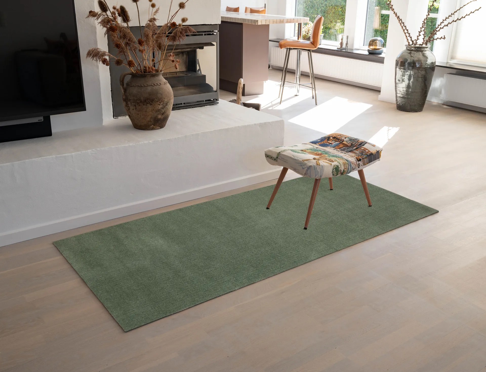 Alfombra Unicolor, Dusty green, 90x200 cm tica copenhagen
