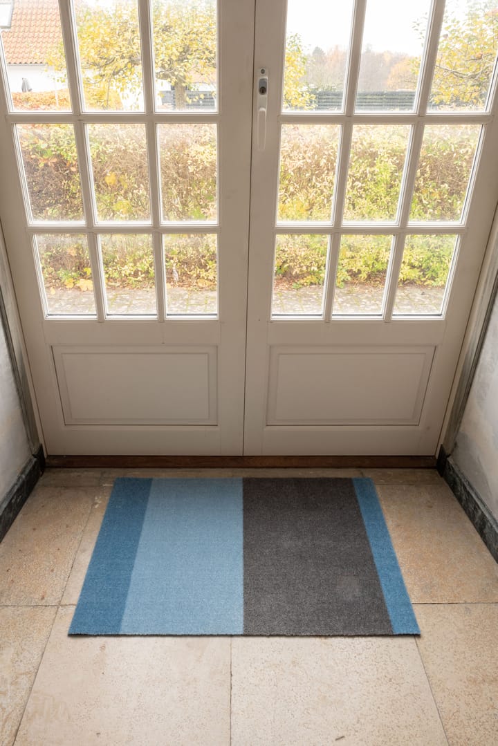 Felpudo Stripes by tica, horizontal, Blue-steel grey, 60x90 cm tica copenhagen