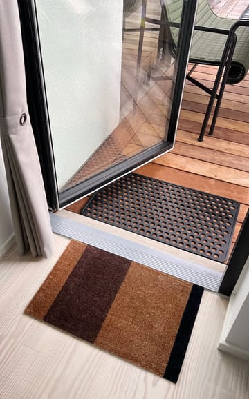 Felpudo Stripes by tica, horizontal - Cognac-dark brown-black, 40x60 cm - tica copenhagen