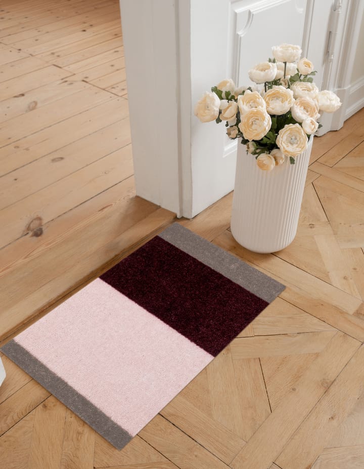 Felpudo Stripes horizontal, Bordeaux-rose-sand, 40x60 cm tica copenhagen