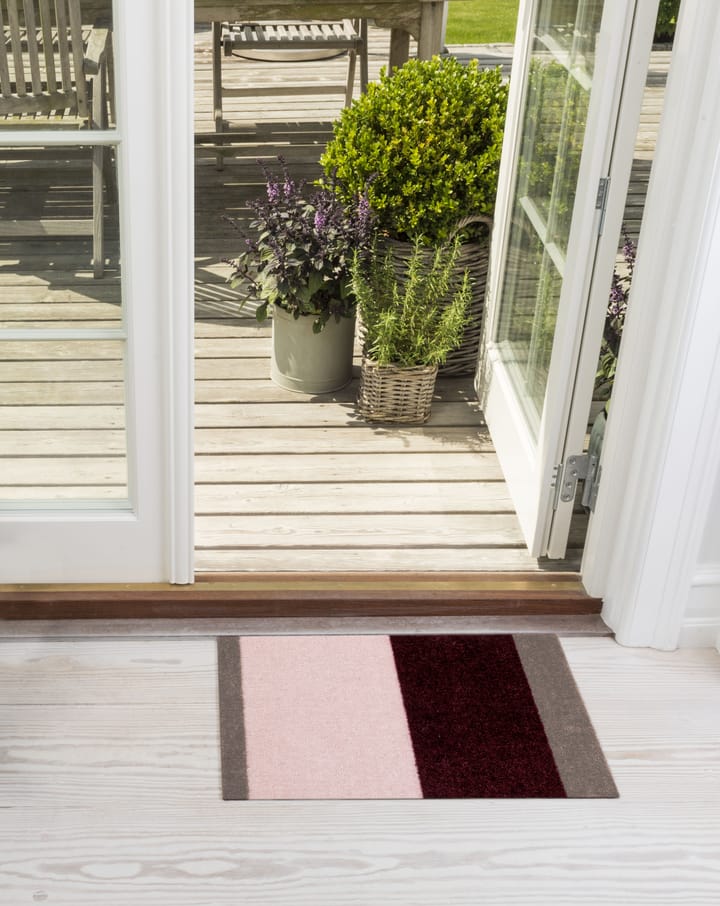 Felpudo Stripes horizontal, Bordeaux-rose-sand, 40x60 cm tica copenhagen