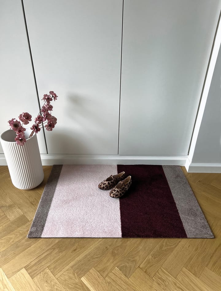 Felpudo Stripes horizontal, Bordeaux-rose-sand, 60x90 cm tica copenhagen