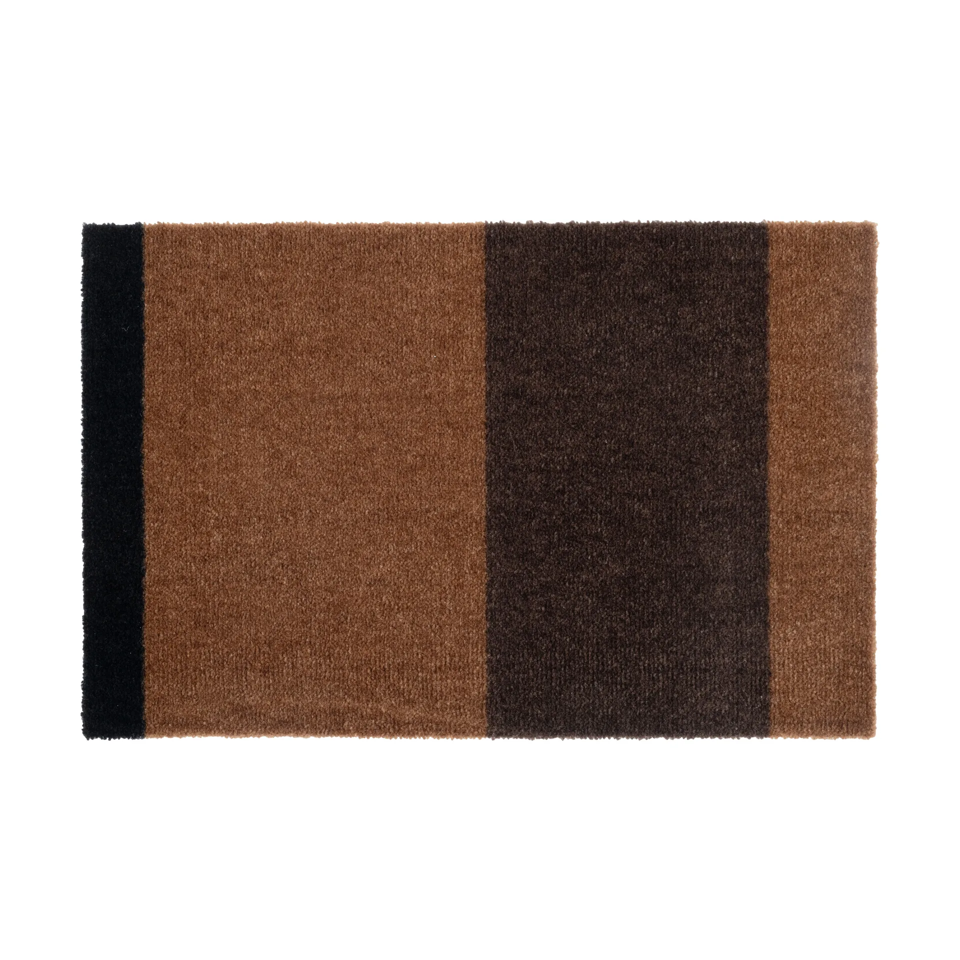 Felpudo Stripes horizontal, Cognac-dark brown-black, 40x60 cm tica copenhagen