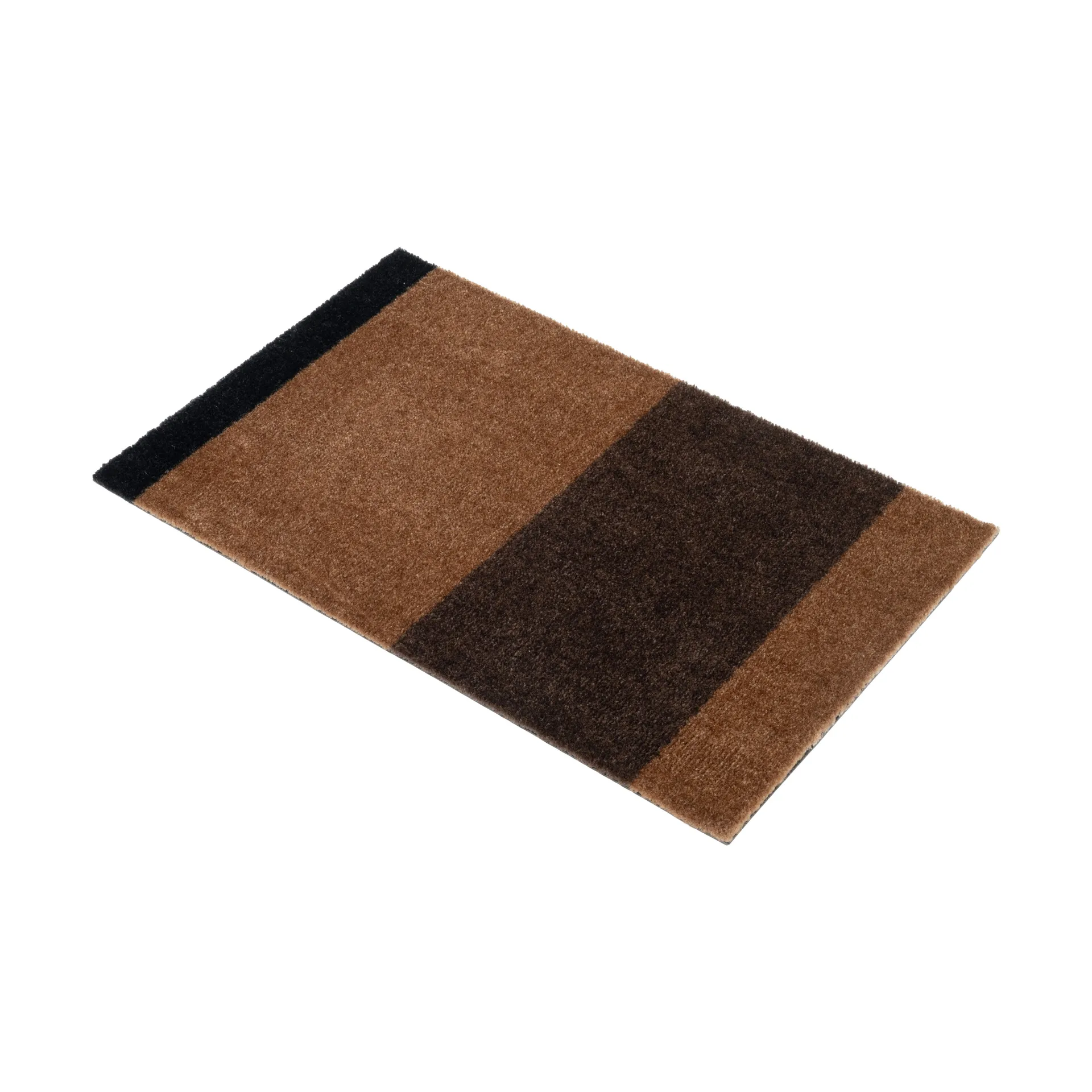 Felpudo Stripes horizontal, Cognac-dark brown-black, 40x60 cm tica copenhagen