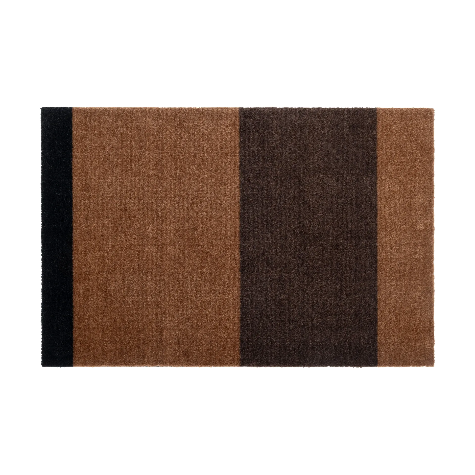 Felpudo Stripes horizontal, Cognac-dark brown-black, 60x90 cm tica copenhagen