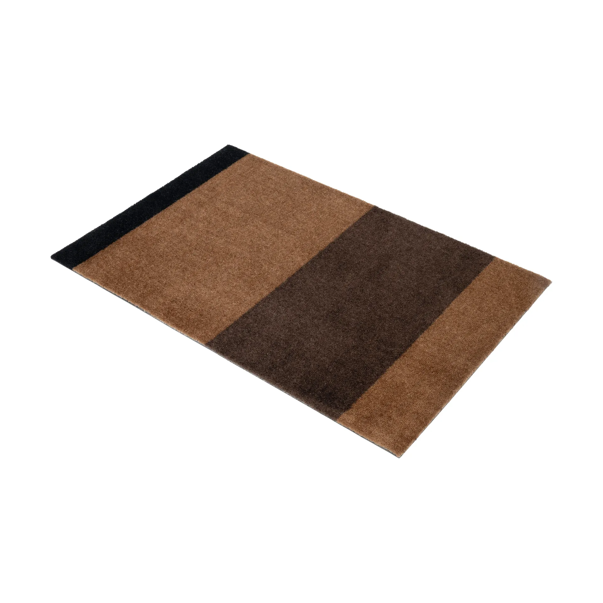 Felpudo Stripes horizontal, Cognac-dark brown-black, 60x90 cm tica copenhagen