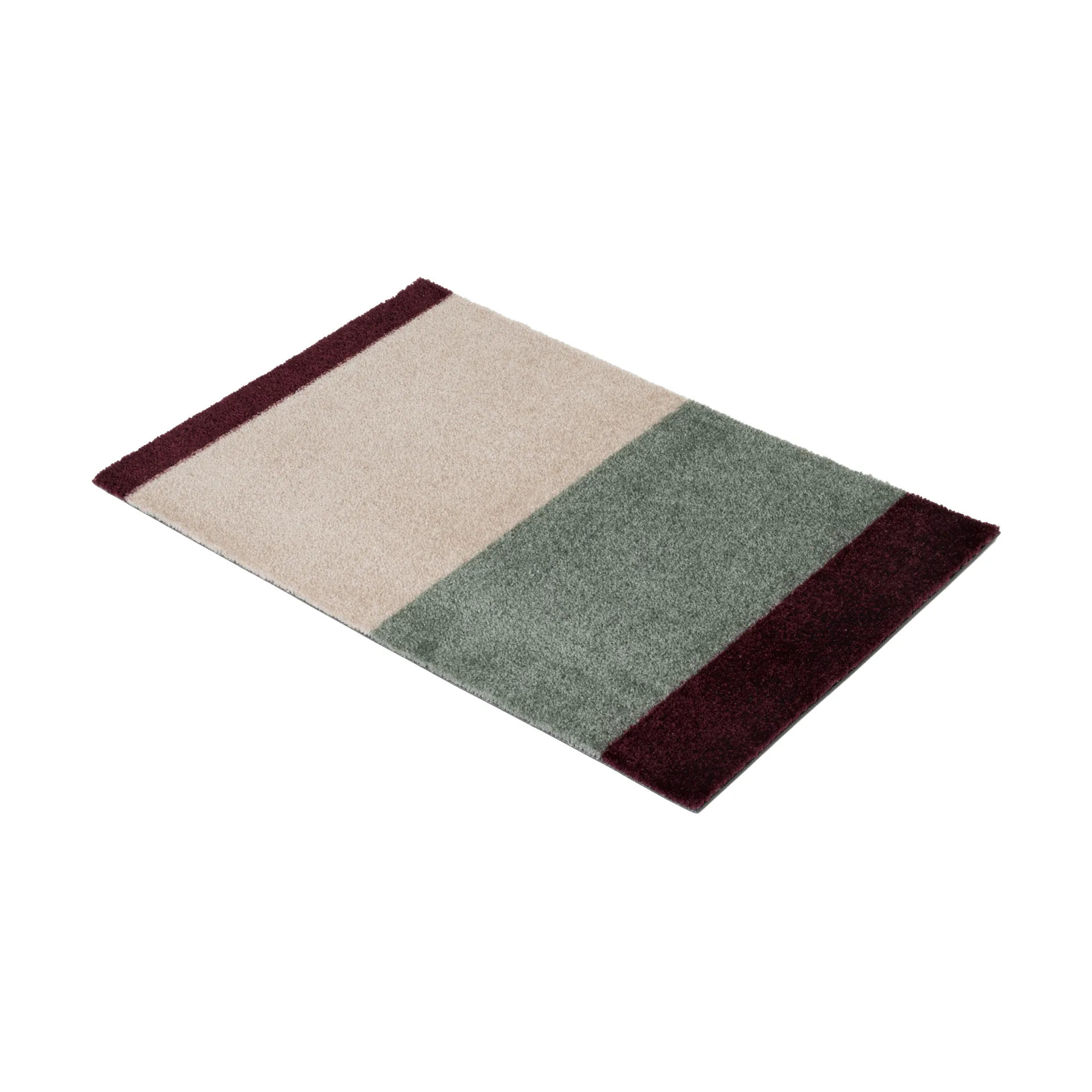 Felpudo Stripes horizontal, Green-ivory-bordeaux, 40x60 cm tica copenhagen