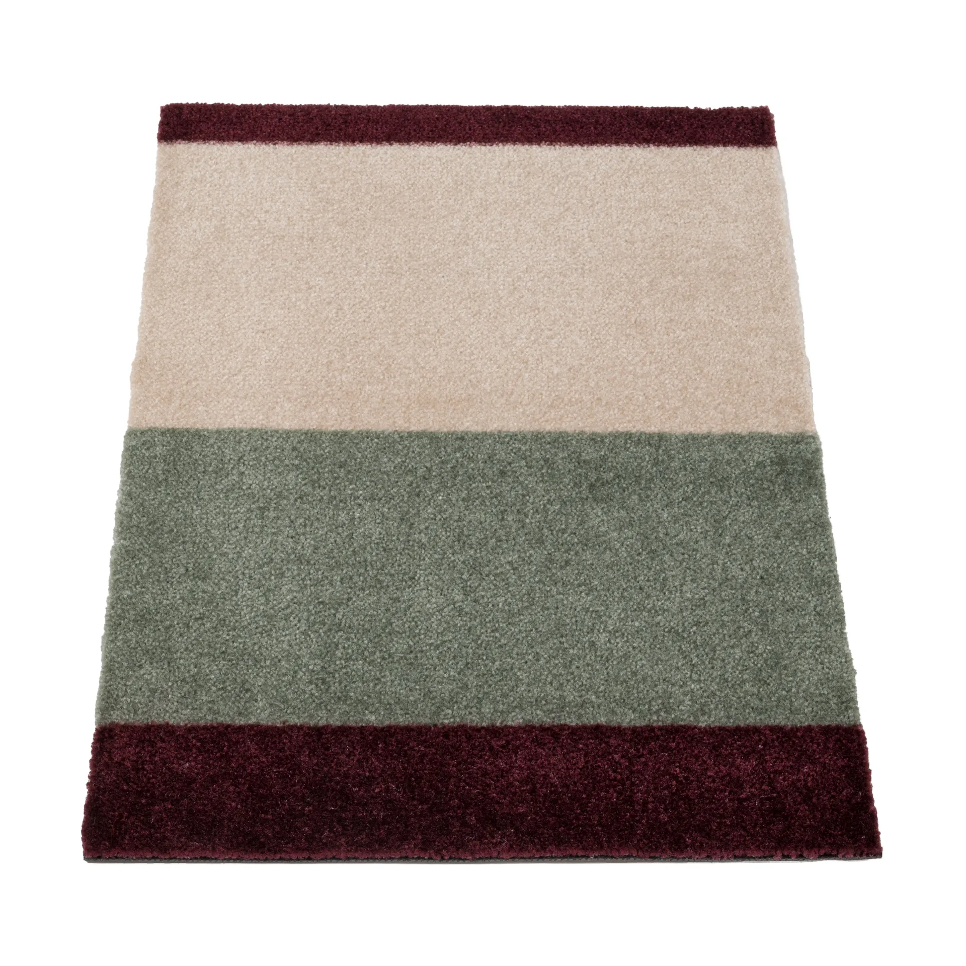 Felpudo Stripes horizontal, Green-ivory-bordeaux, 40x60 cm tica copenhagen