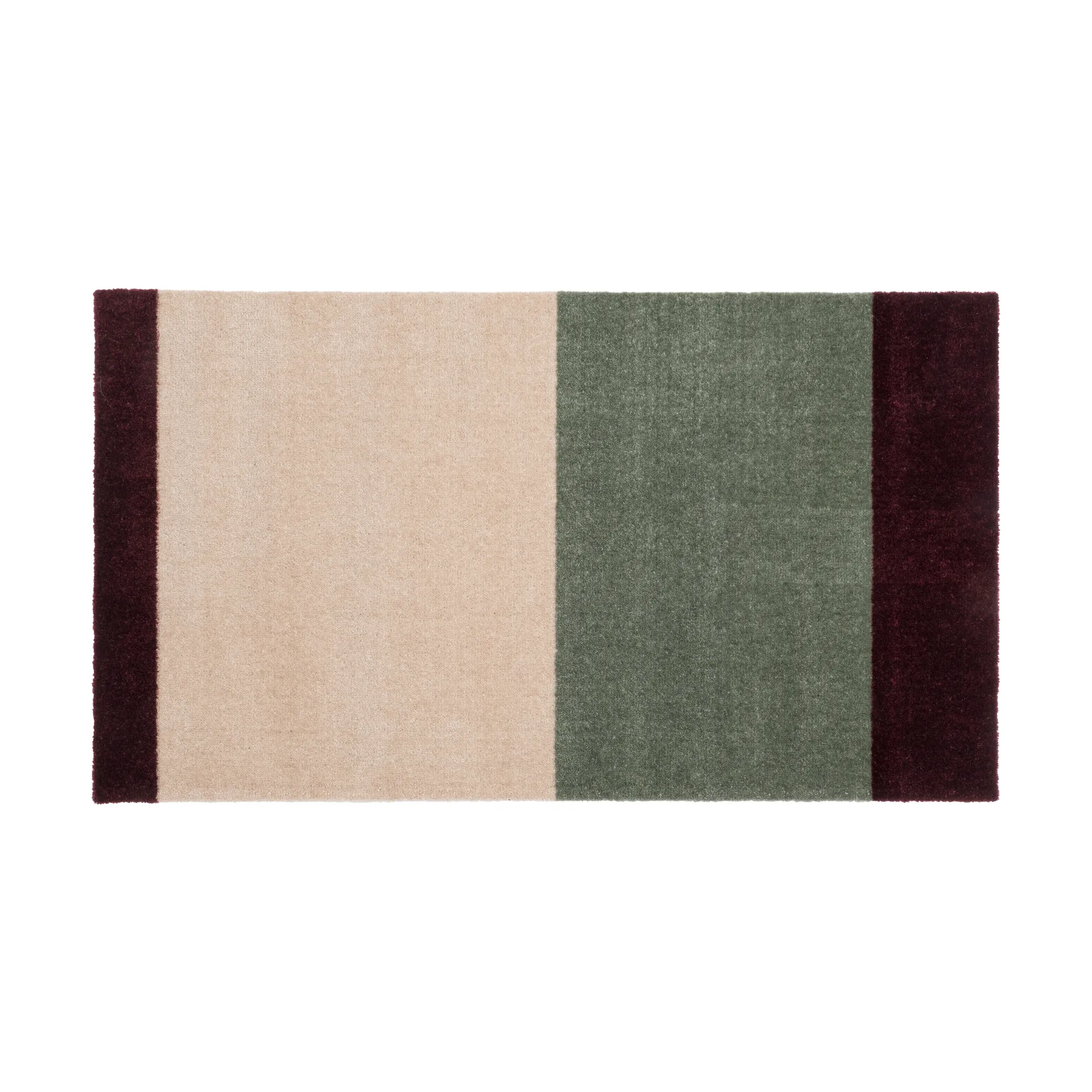 Felpudo Stripes horizontal, Green-ivory-bordeaux, 60x90 cm tica copenhagen