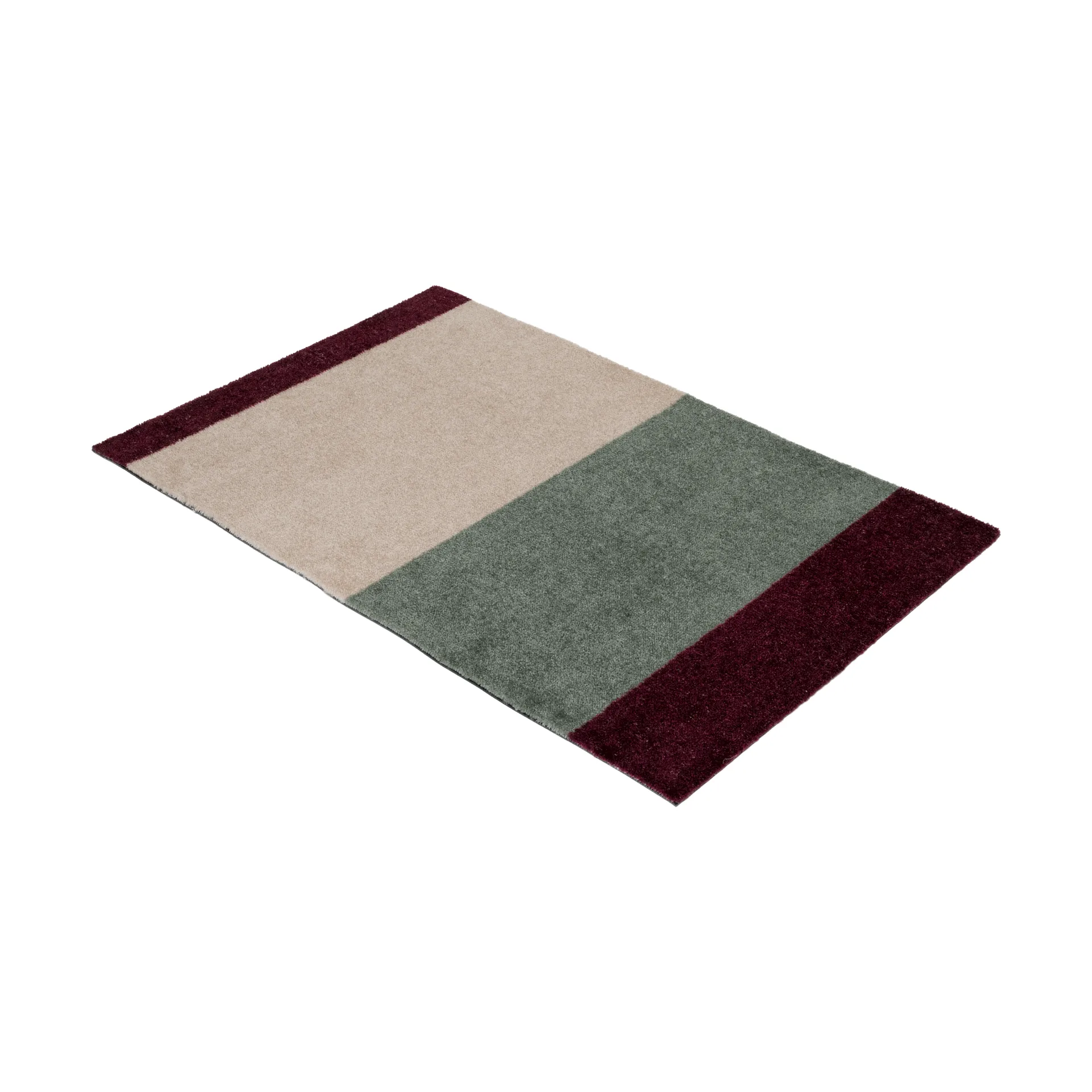 Felpudo Stripes horizontal, Green-ivory-bordeaux, 60x90 cm tica copenhagen