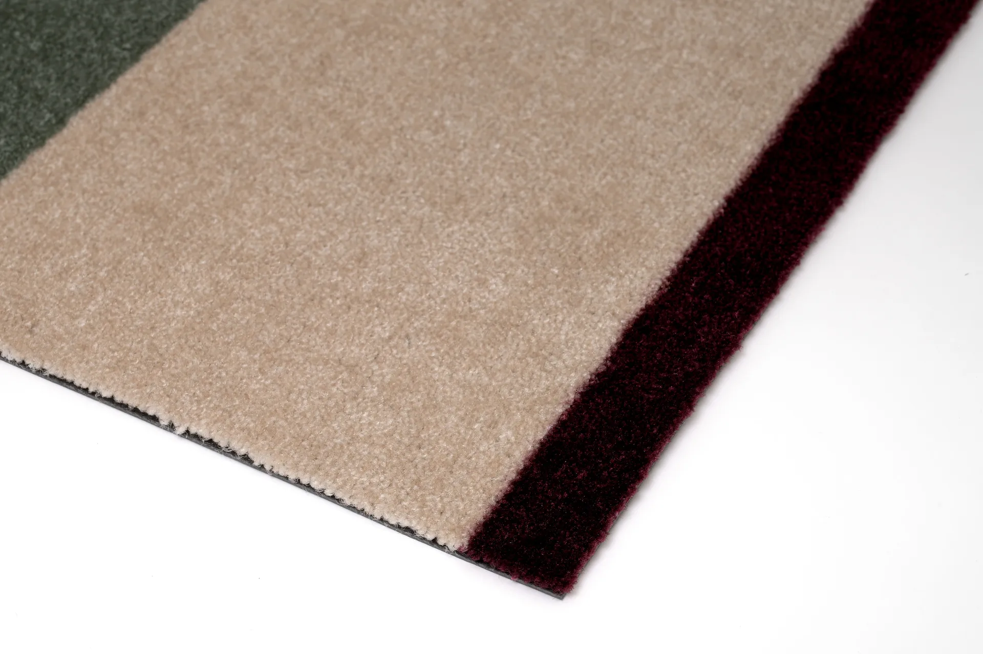 Felpudo Stripes horizontal, Green-ivory-bordeaux, 60x90 cm tica copenhagen