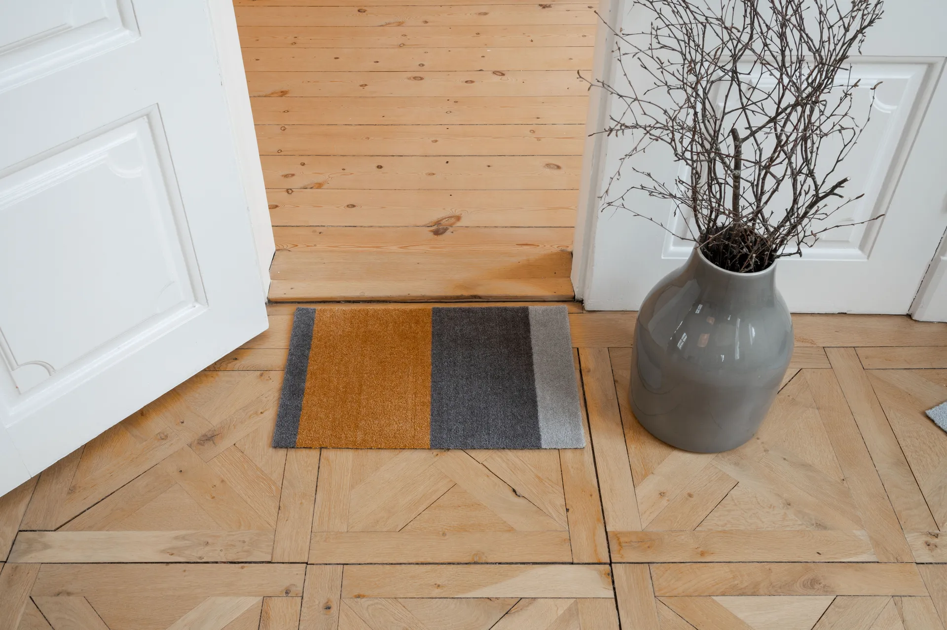 Felpudo Stripes horizontal, Grey-grey-dijon, 40x60 cm tica copenhagen