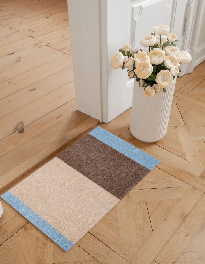 Felpudo Stripes horizontal, Ivory-sand-blue, 40x60 cm tica copenhagen