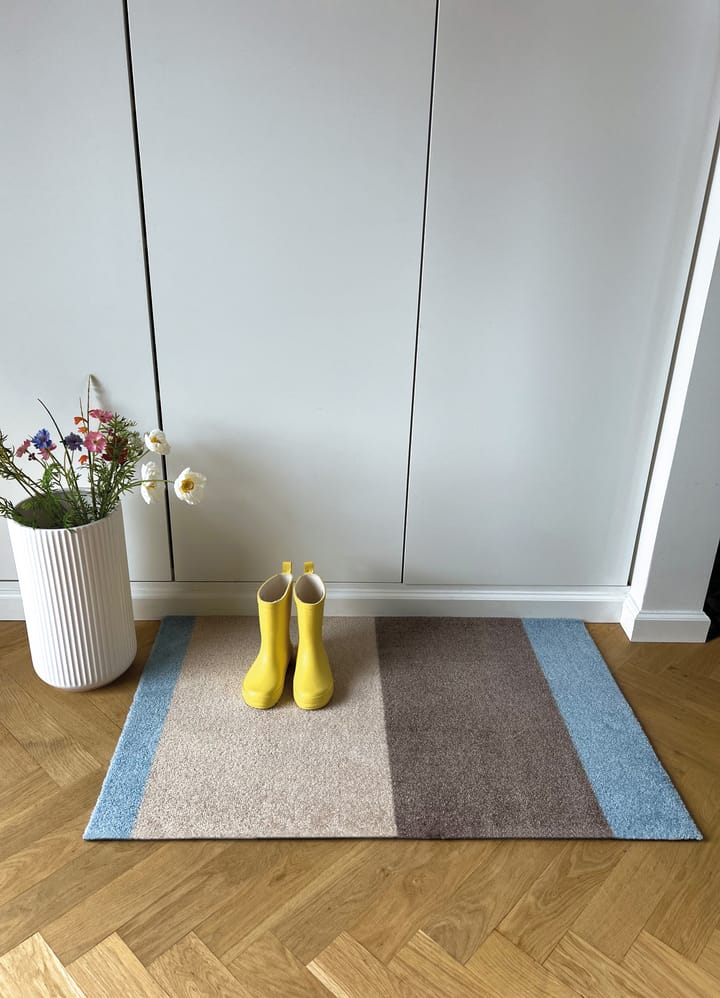 Felpudo Stripes horizontal, Ivory-sand-blue, 60x90 cm tica copenhagen