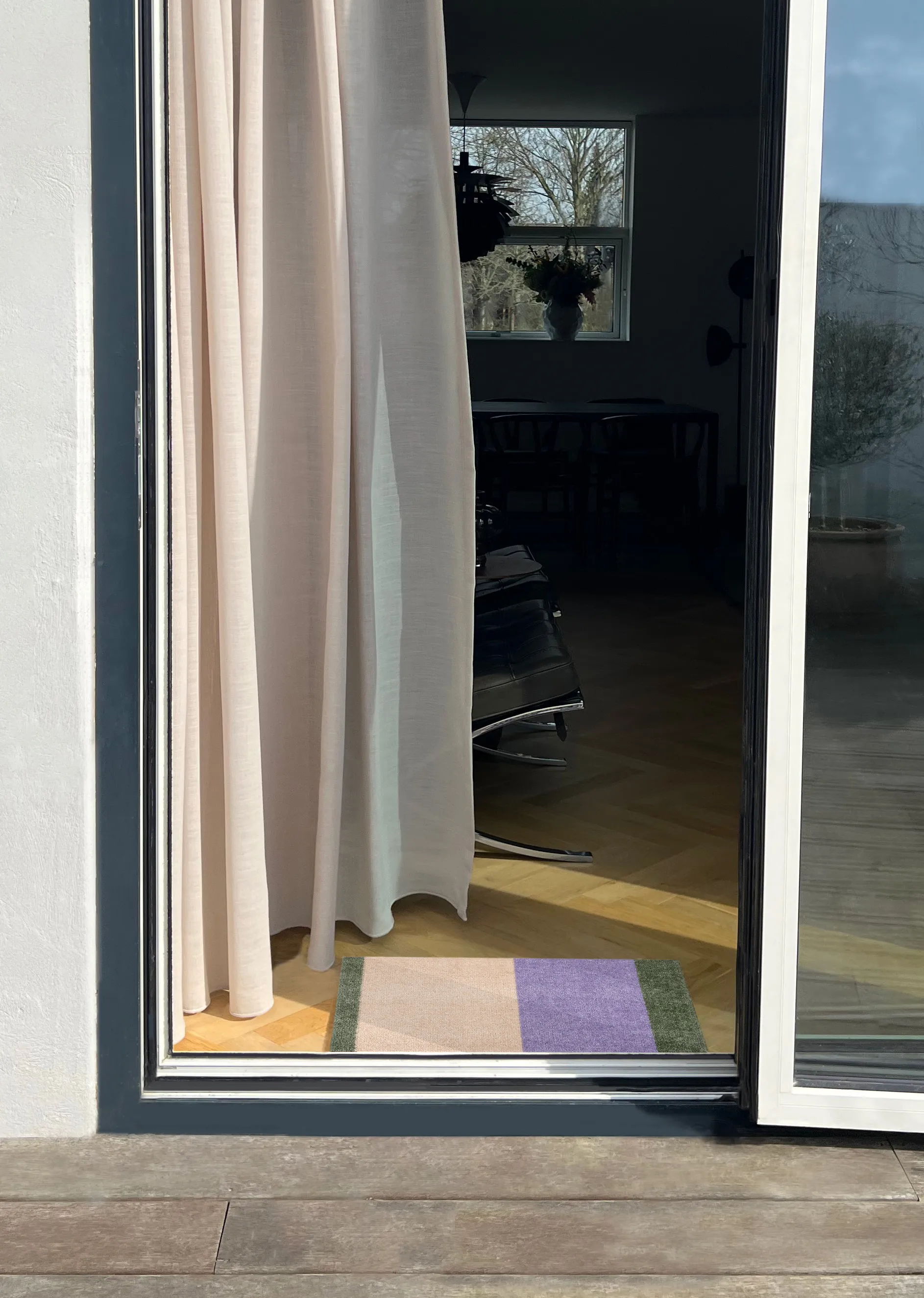 Felpudo Stripes horizontal, Lilac-ivory-green, 40x60 cm tica copenhagen