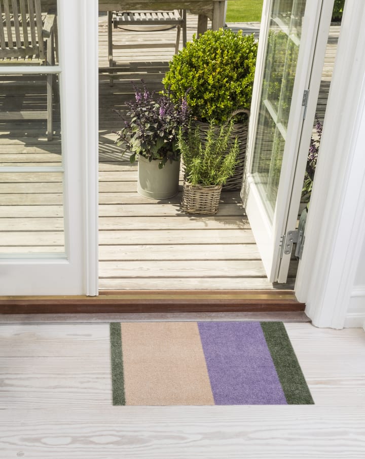 Felpudo Stripes horizontal, Lilac-ivory-green, 40x60 cm tica copenhagen