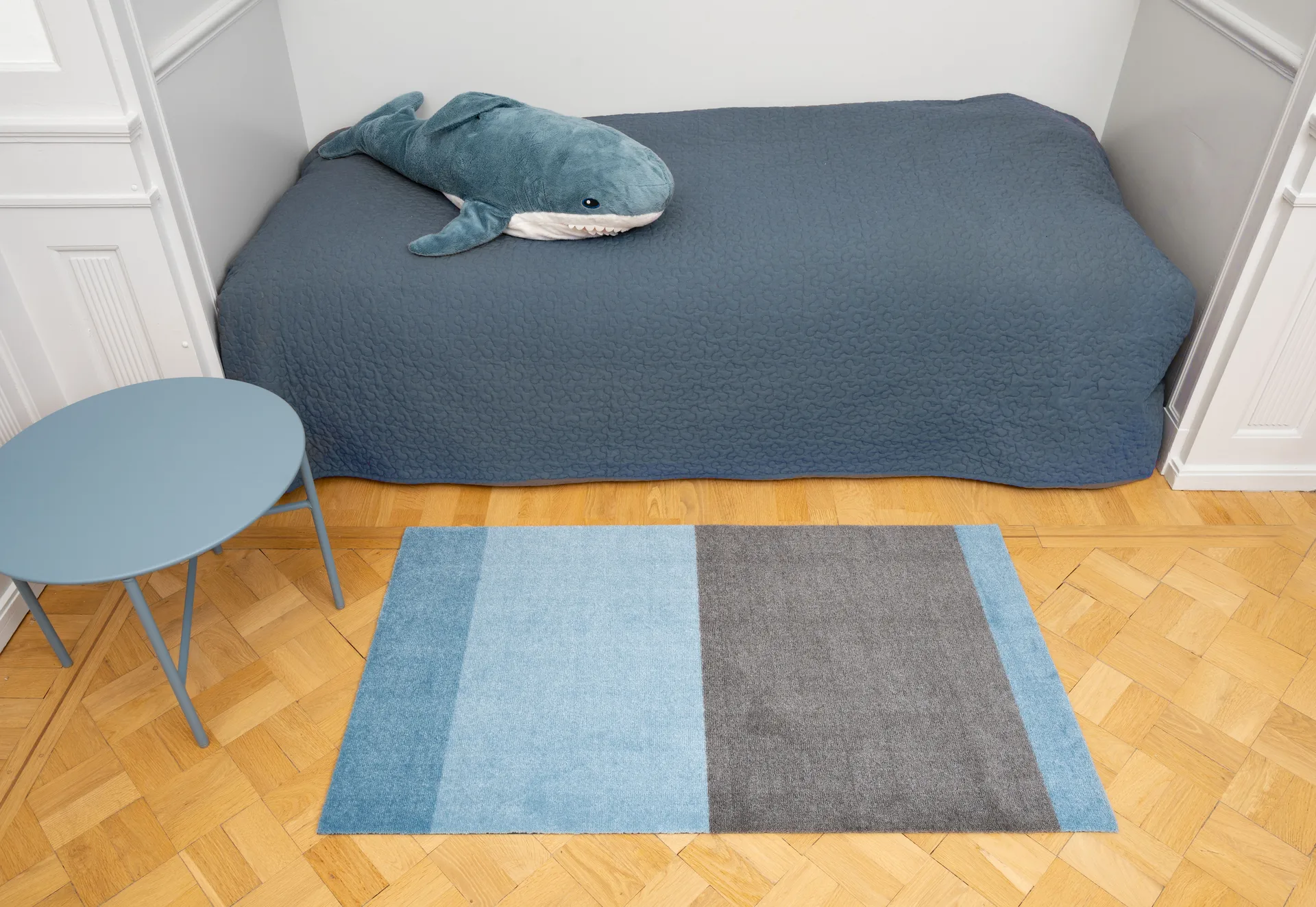Stripes Alfombra horizontal, Blue-steel grey, 67x120 cm tica copenhagen