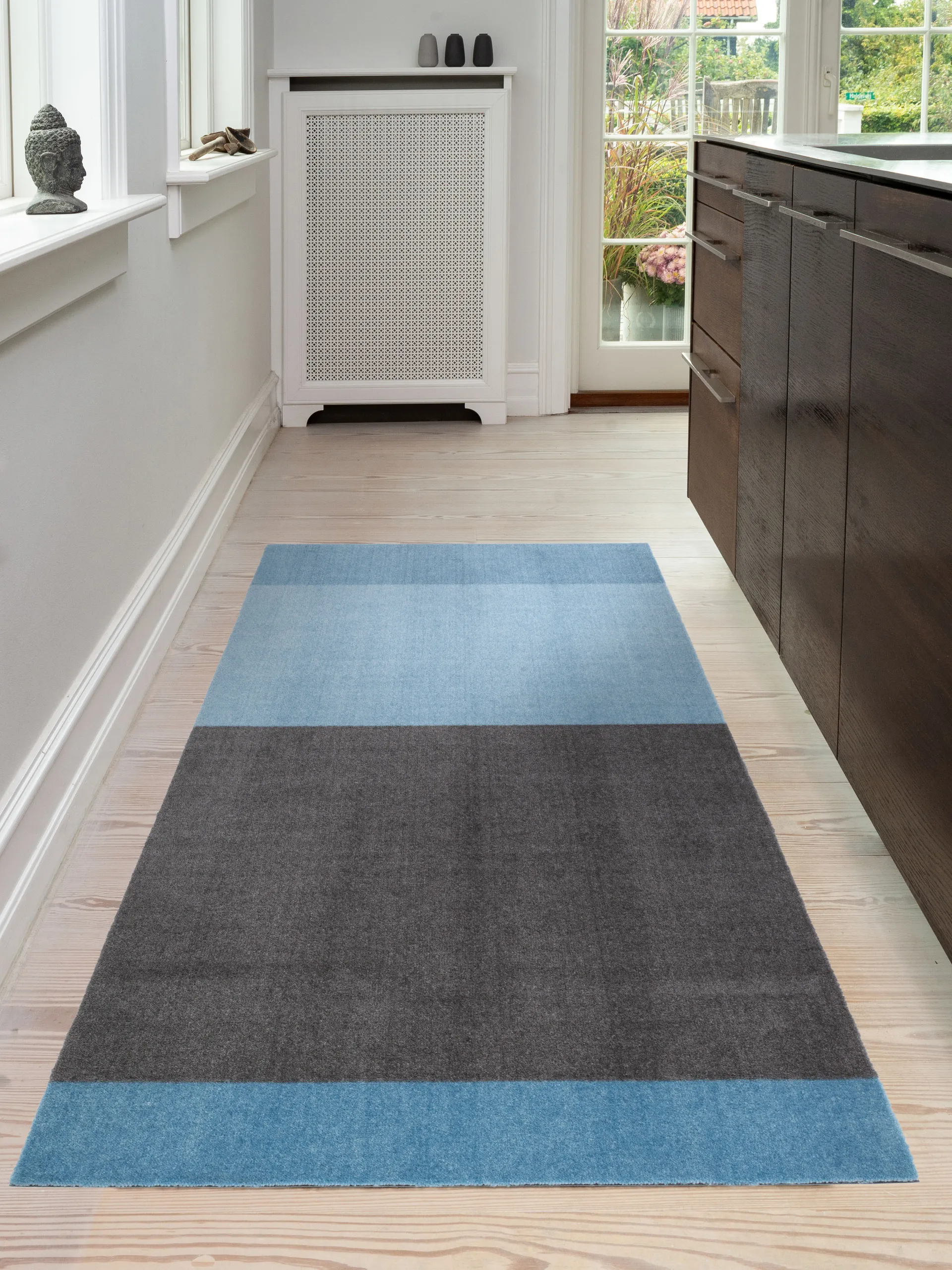 Stripes Alfombra horizontal, Blue-steel grey, 90x200 cm tica copenhagen