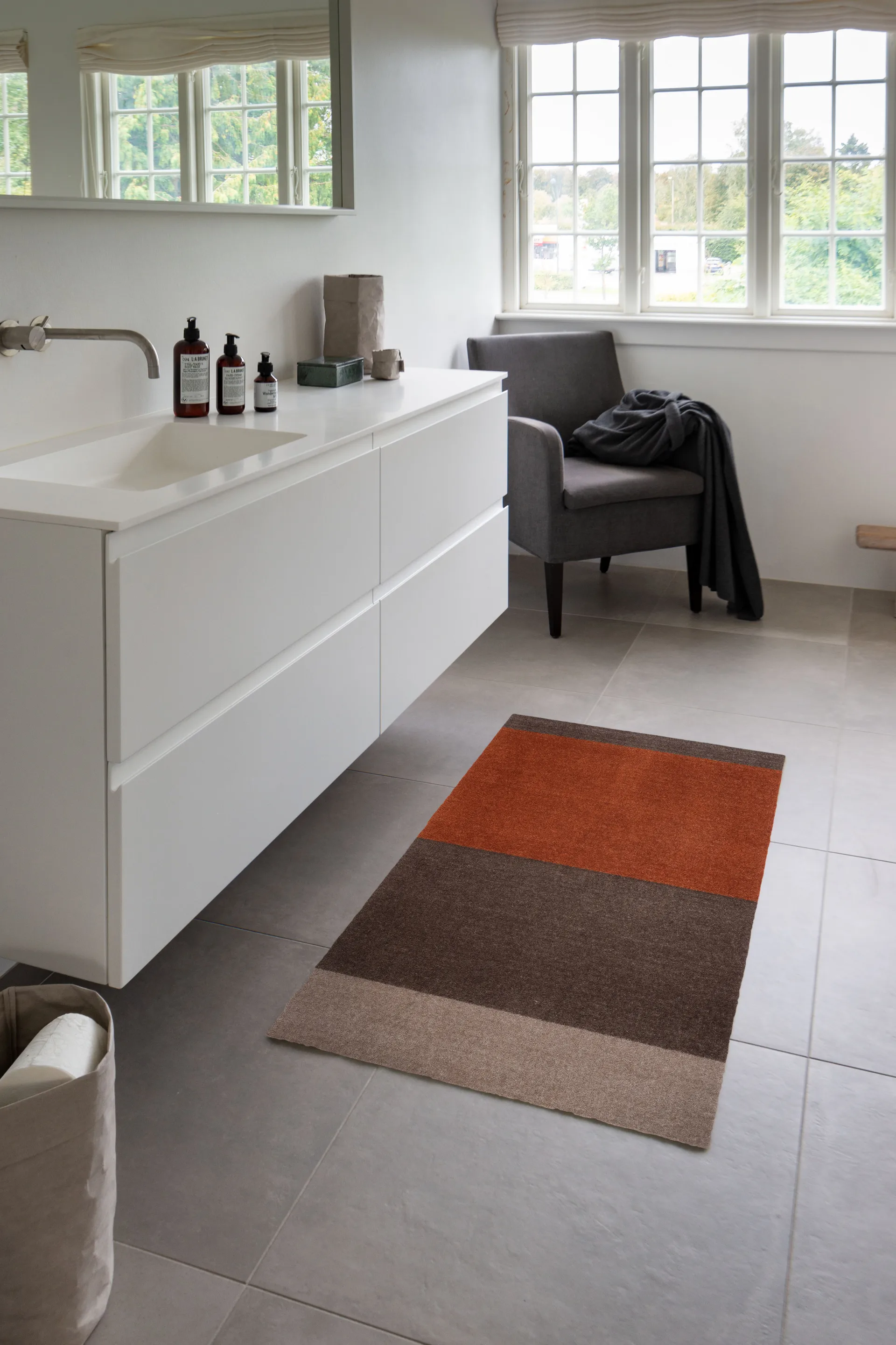 Stripes Alfombra horizontal, Brown-terrakotta 67x120 cm tica copenhagen