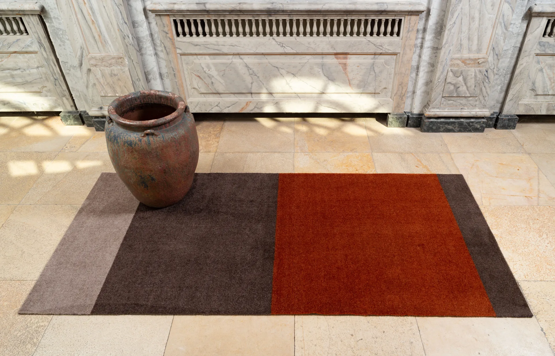 Stripes Alfombra horizontal, Brown-terrakotta 90x200 cm tica copenhagen