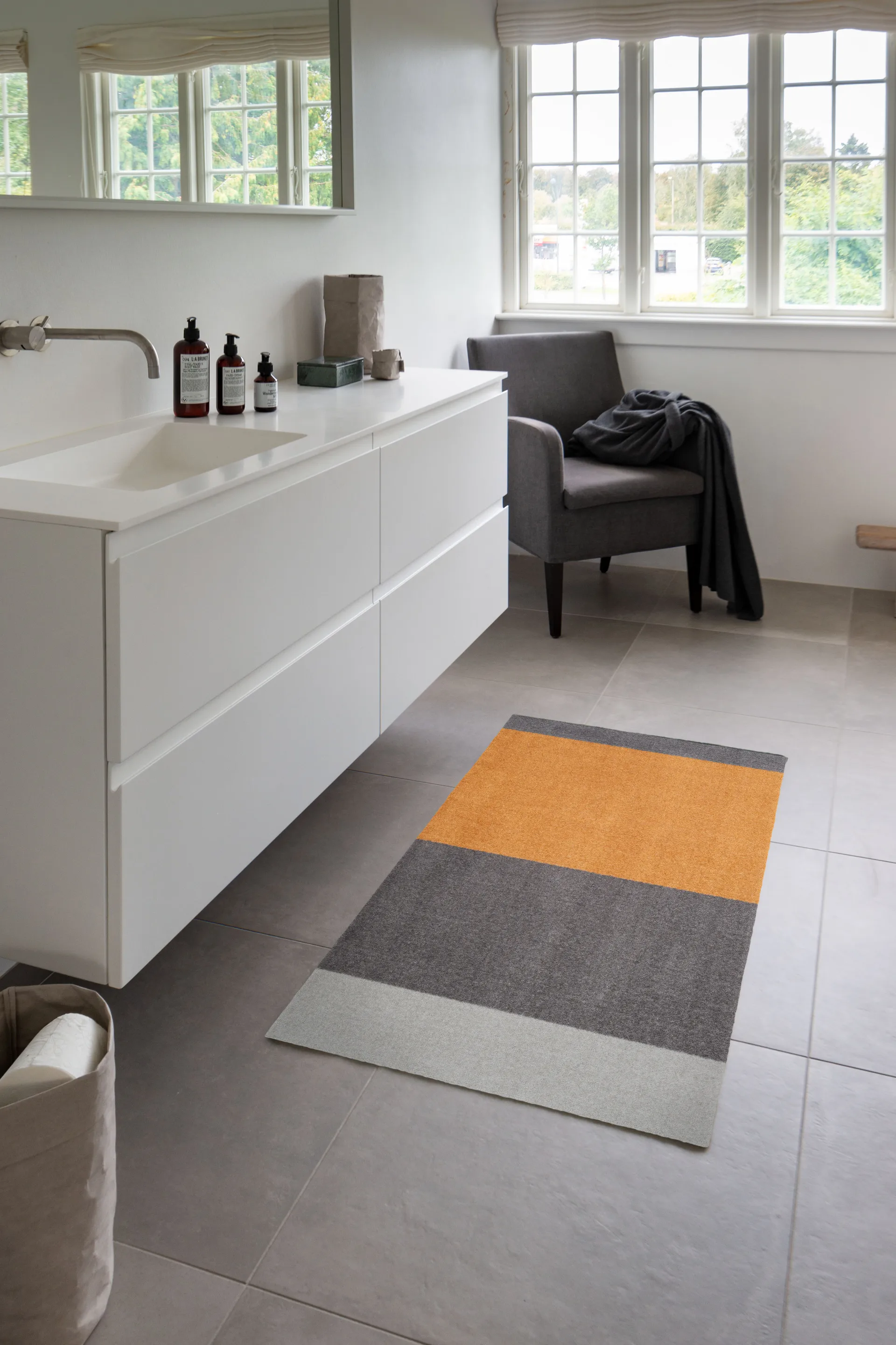 Stripes Alfombra horizontal, Grey-grey-dijon, 67x120 cm tica copenhagen