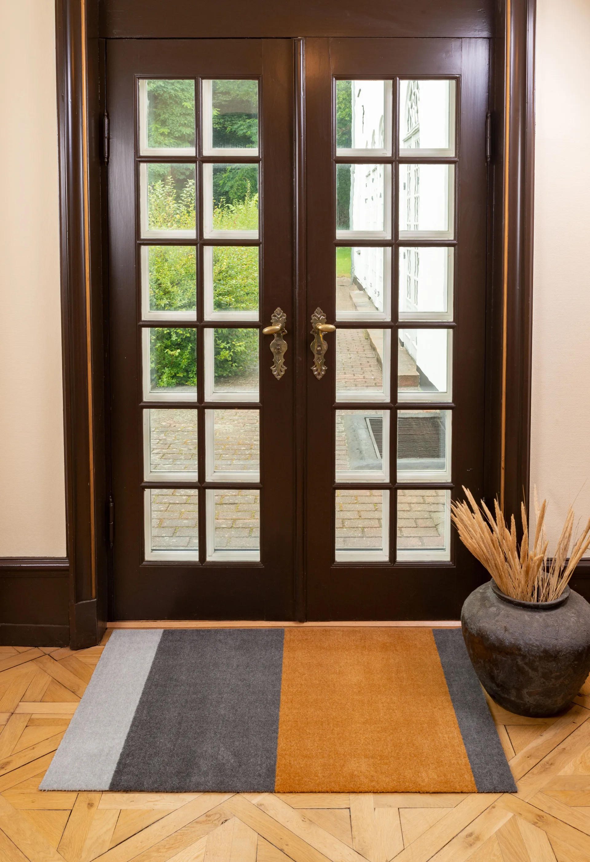 Stripes Alfombra horizontal, Grey-grey-dijon, 90x130 cm tica copenhagen