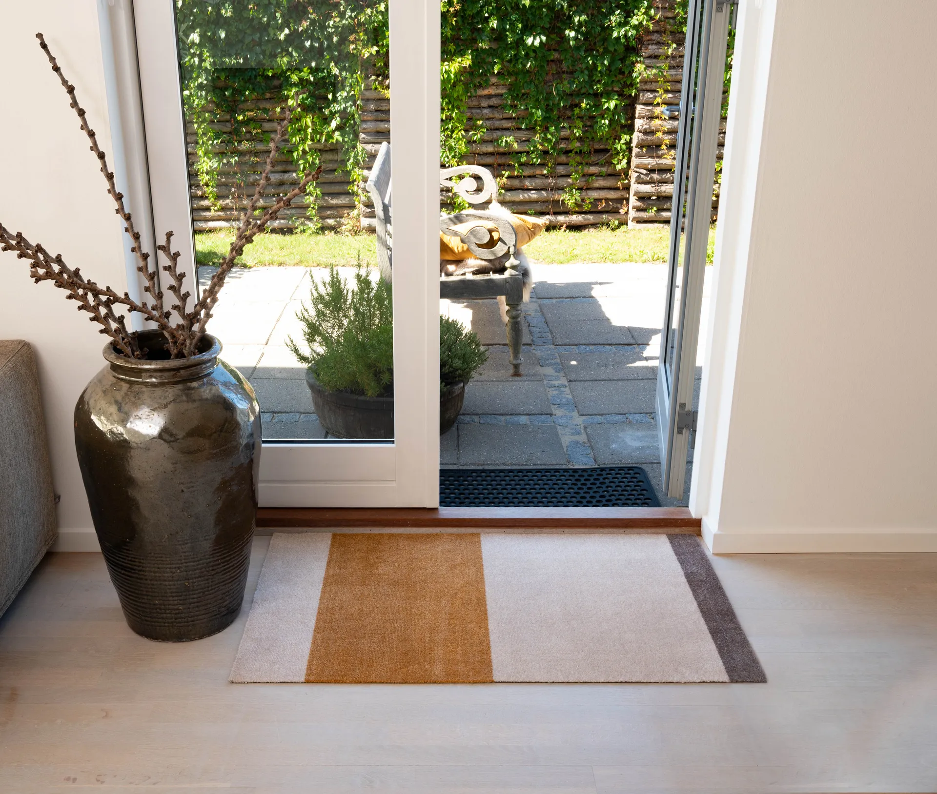 Stripes Alfombra horizontal, Ivory-dijon-brown, 67x120 cm tica copenhagen