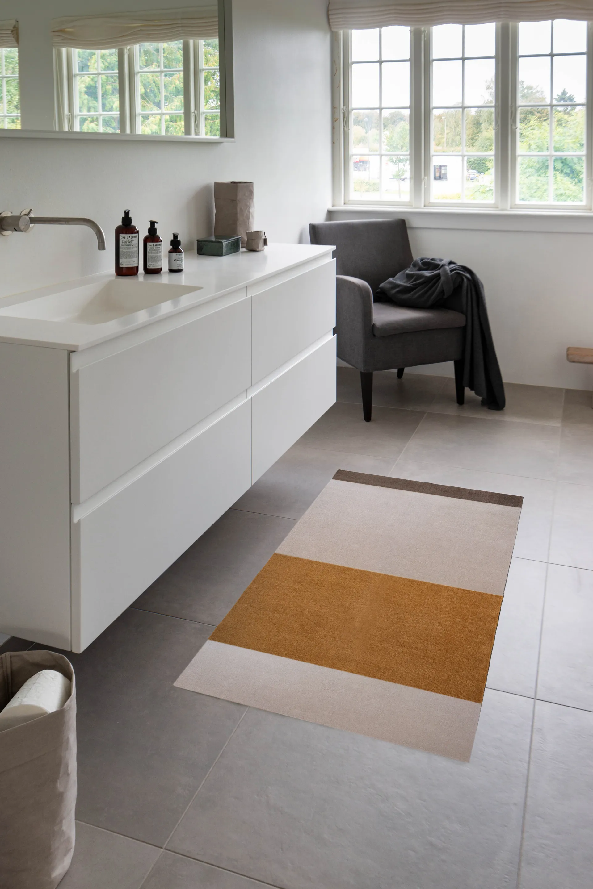 Stripes Alfombra horizontal, Ivory-dijon-brown, 67x120 cm tica copenhagen